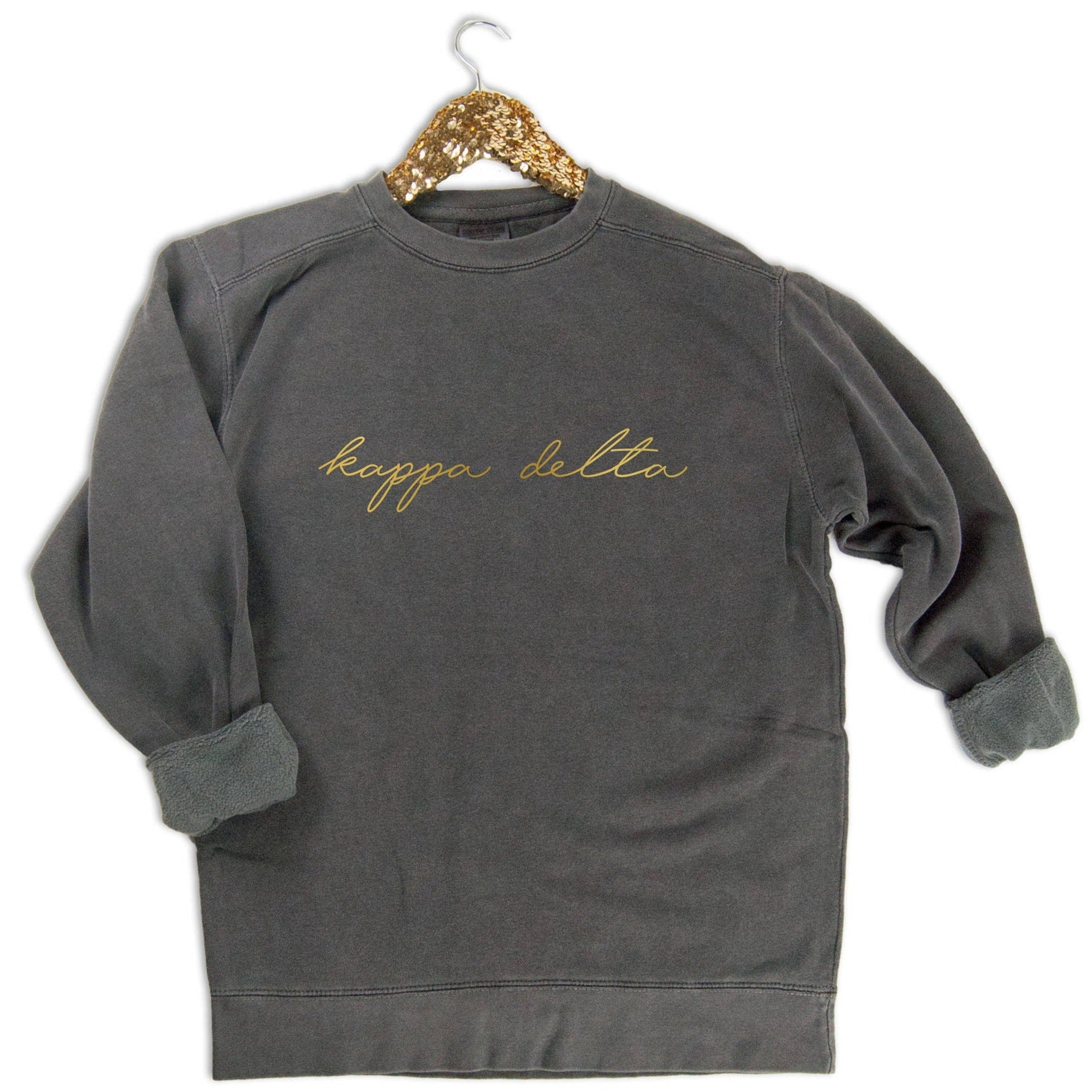 Kappa Delta Gold Script Letters Sweatshirt - Go Greek Chic
