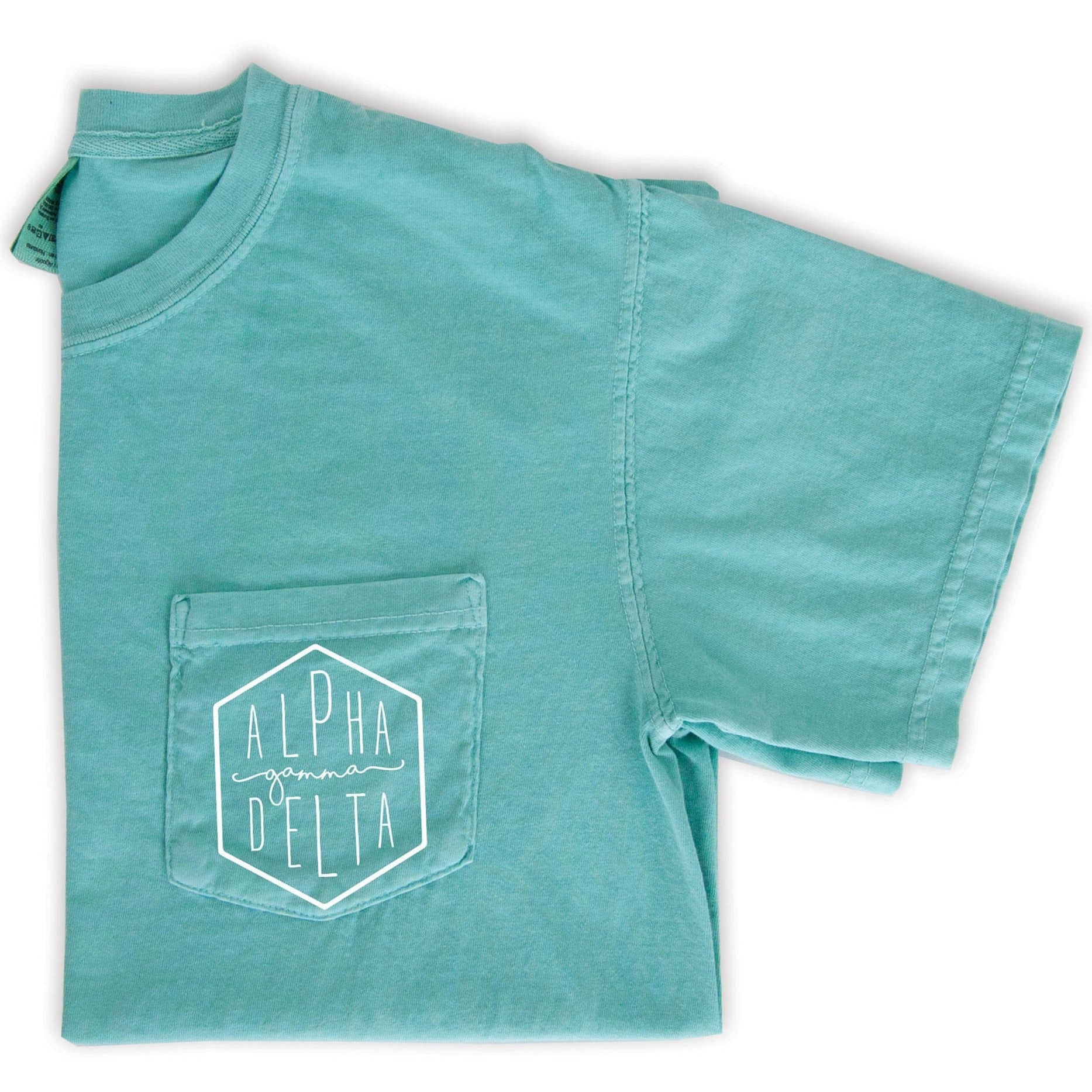 Alpha Gamma Delta Hexagon T-Shirt - Mint - Go Greek Chic