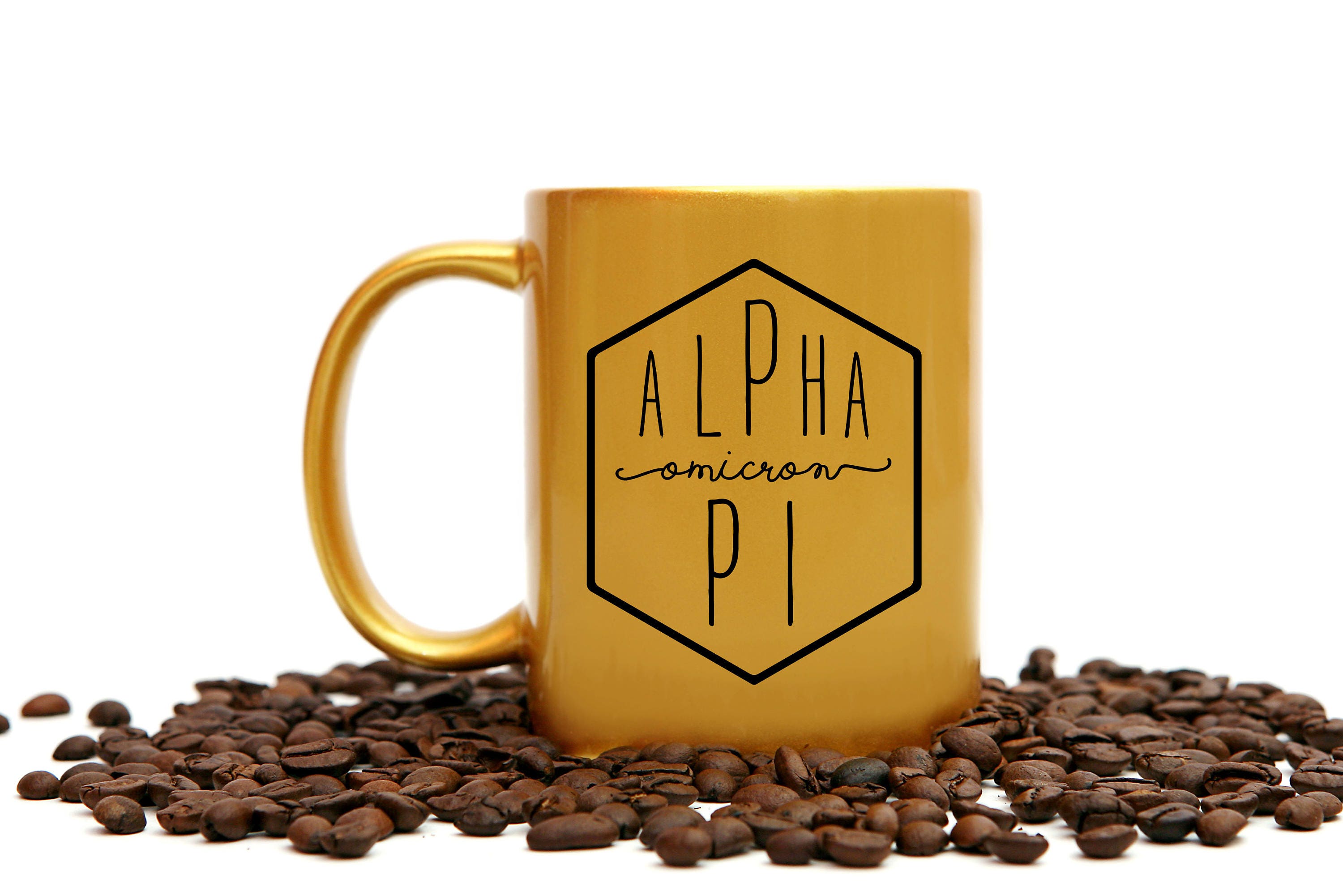 Alpha Omicron Pi Gold Coffee Mug - Go Greek Chic