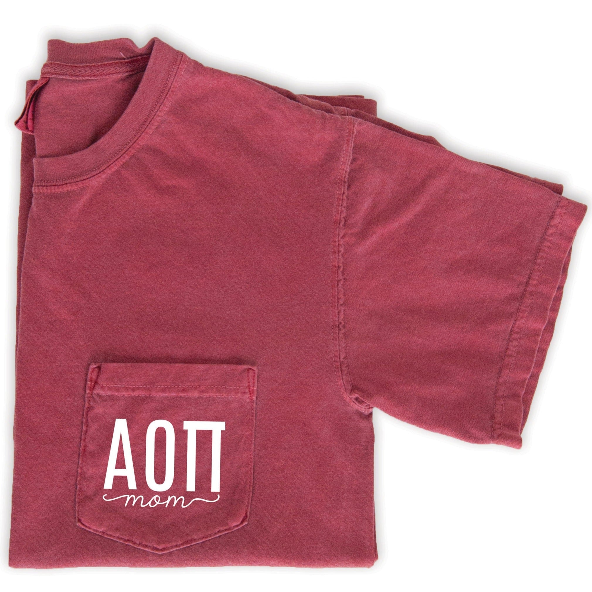 Alpha Omicron Pi Mom Shirt - Crimson - Go Greek Chic