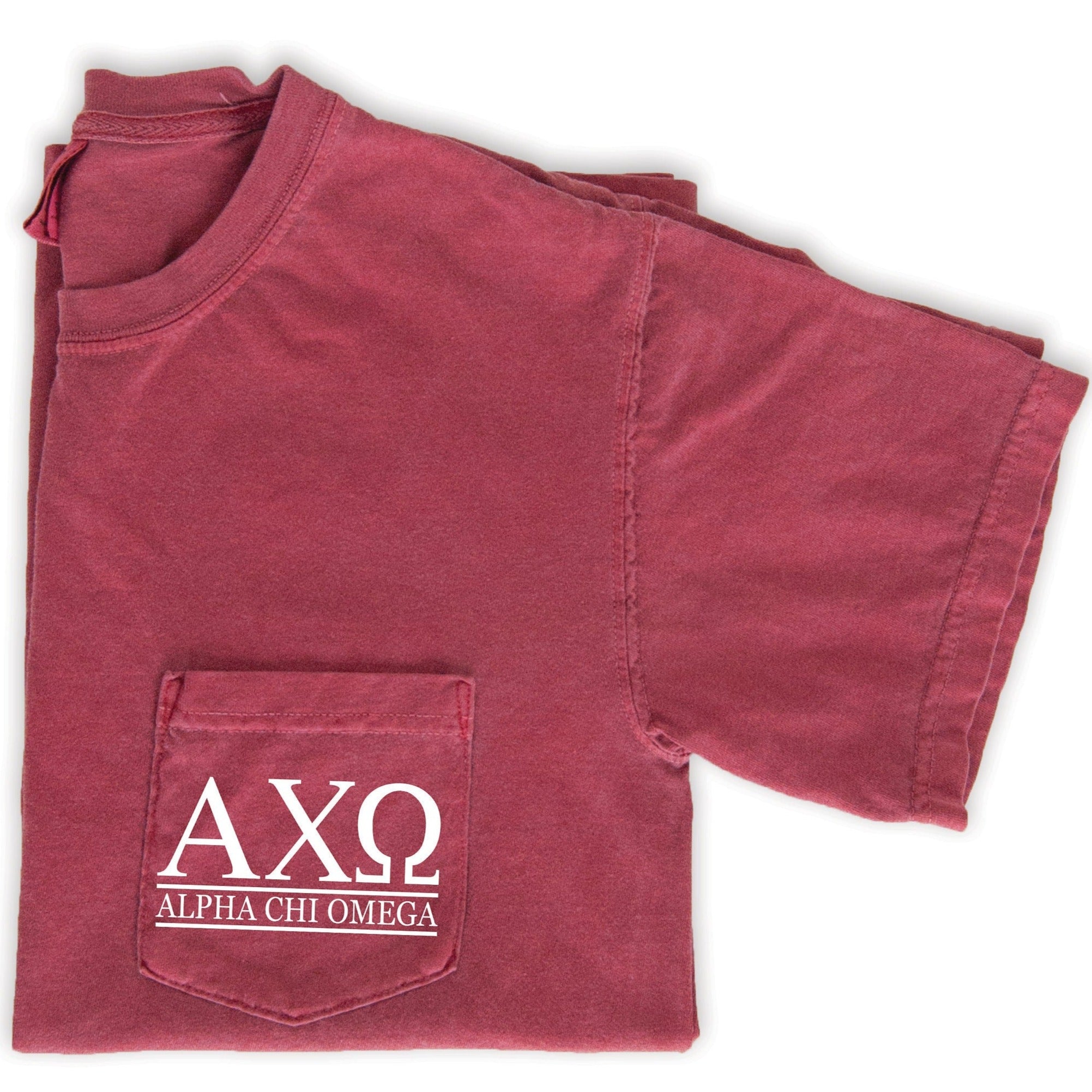 Alpha Chi Omega Block Letters Shirt - Crimson - Go Greek Chic