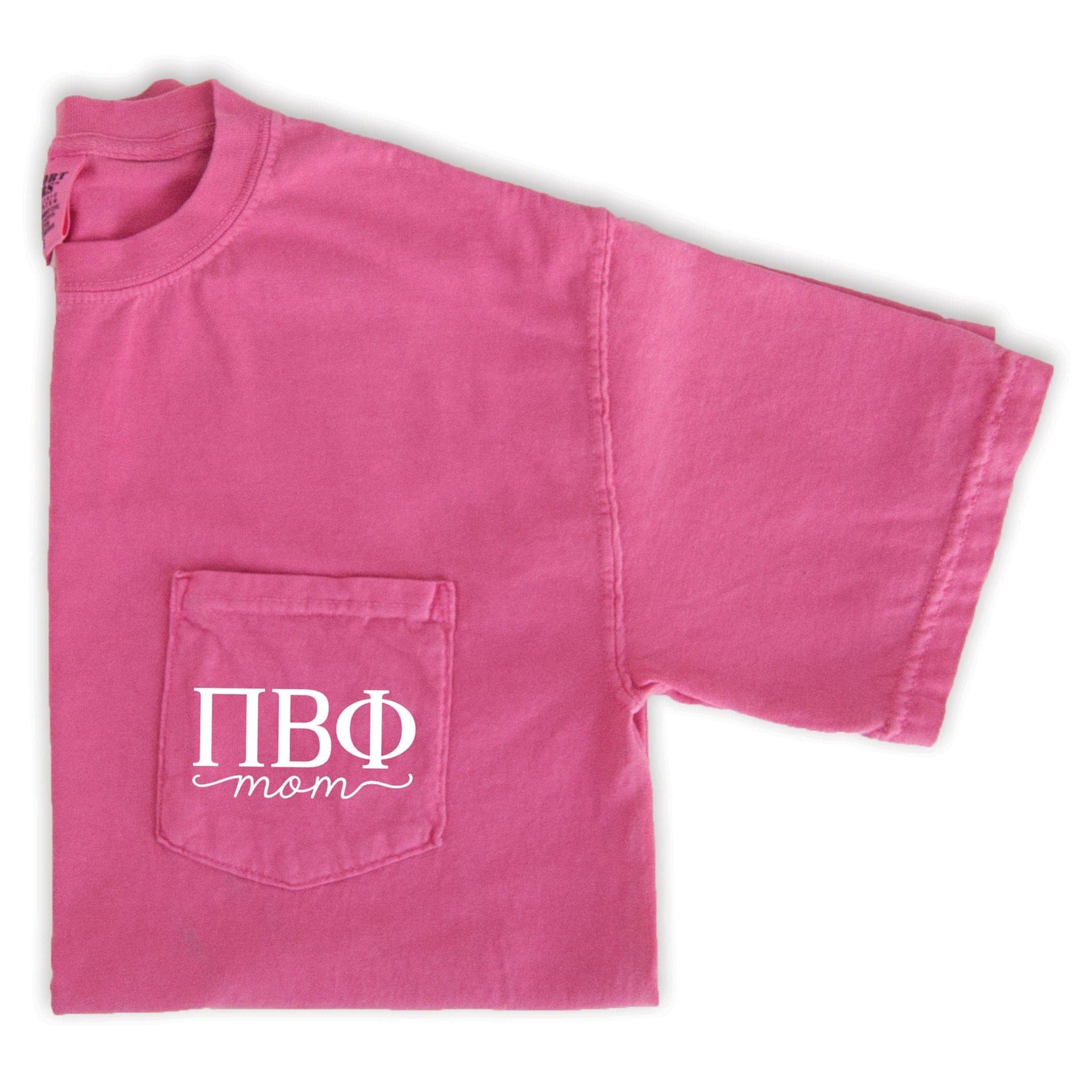 Pi Beta Phi Mom Pocket Tee - Pink - Go Greek Chic