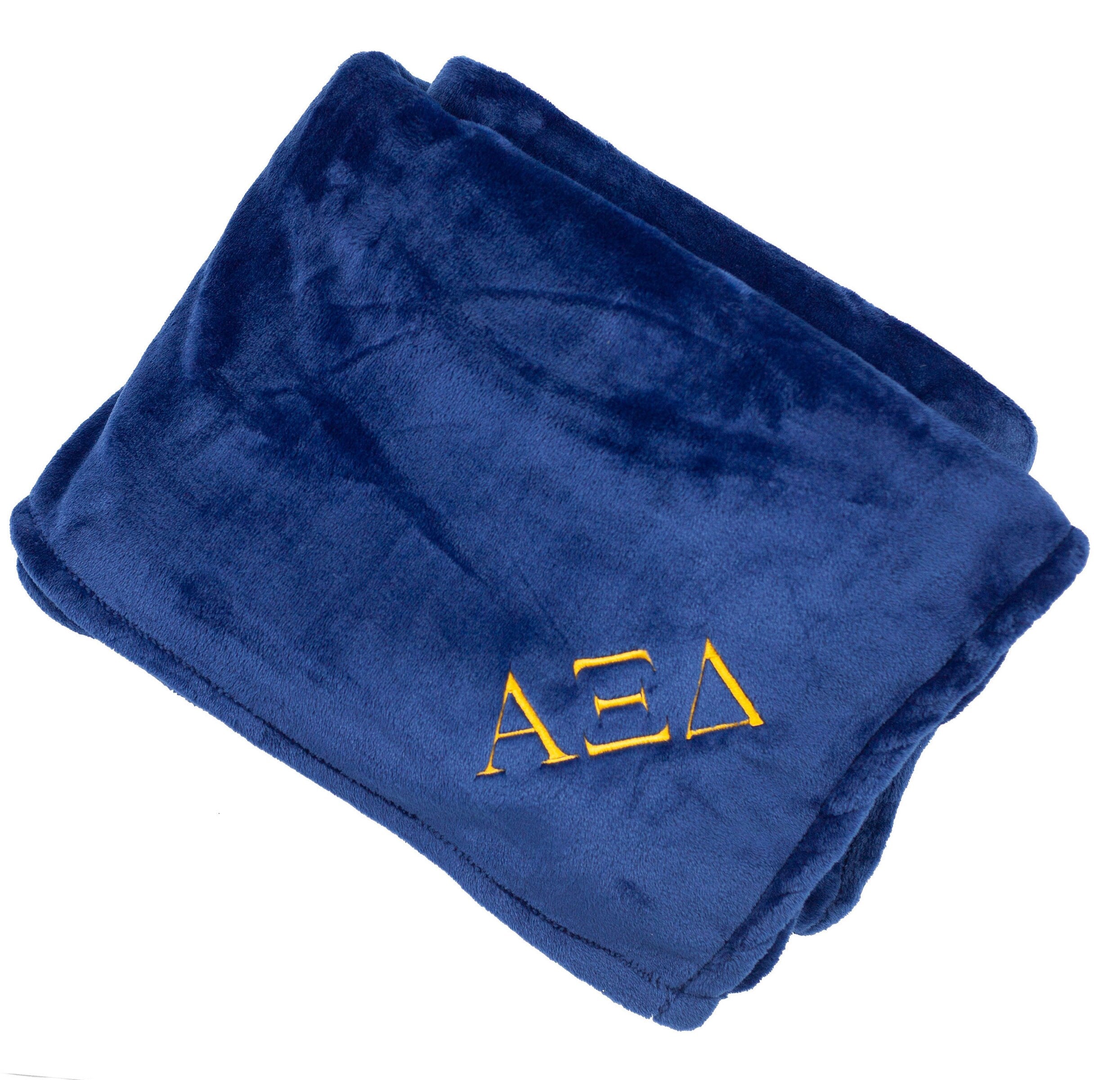 Alpha Xi Delta Plush Throw Blanket - Navy/Gold - Go Greek Chic