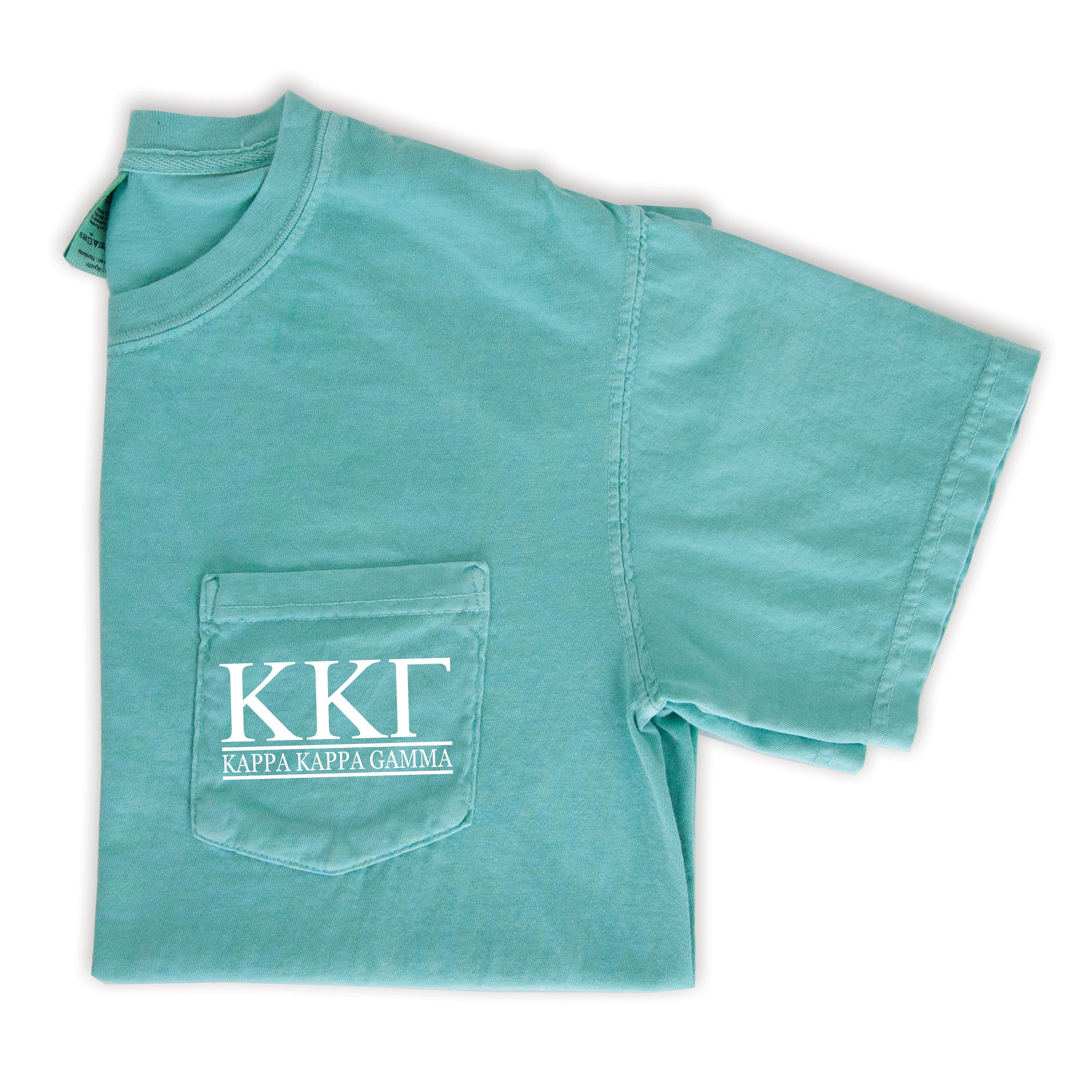 Kappa Kappa Gamma Block Letters T-Shirt - Mint - Go Greek Chic