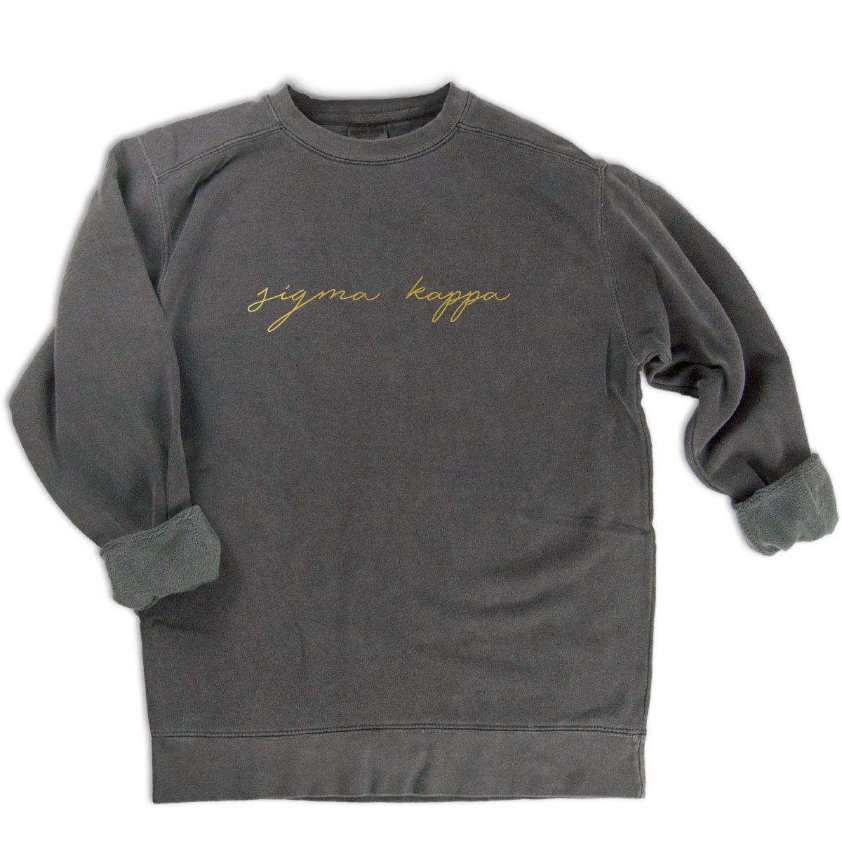 Sigma Kappa Gold Script Letters Sweatshirt - Go Greek Chic