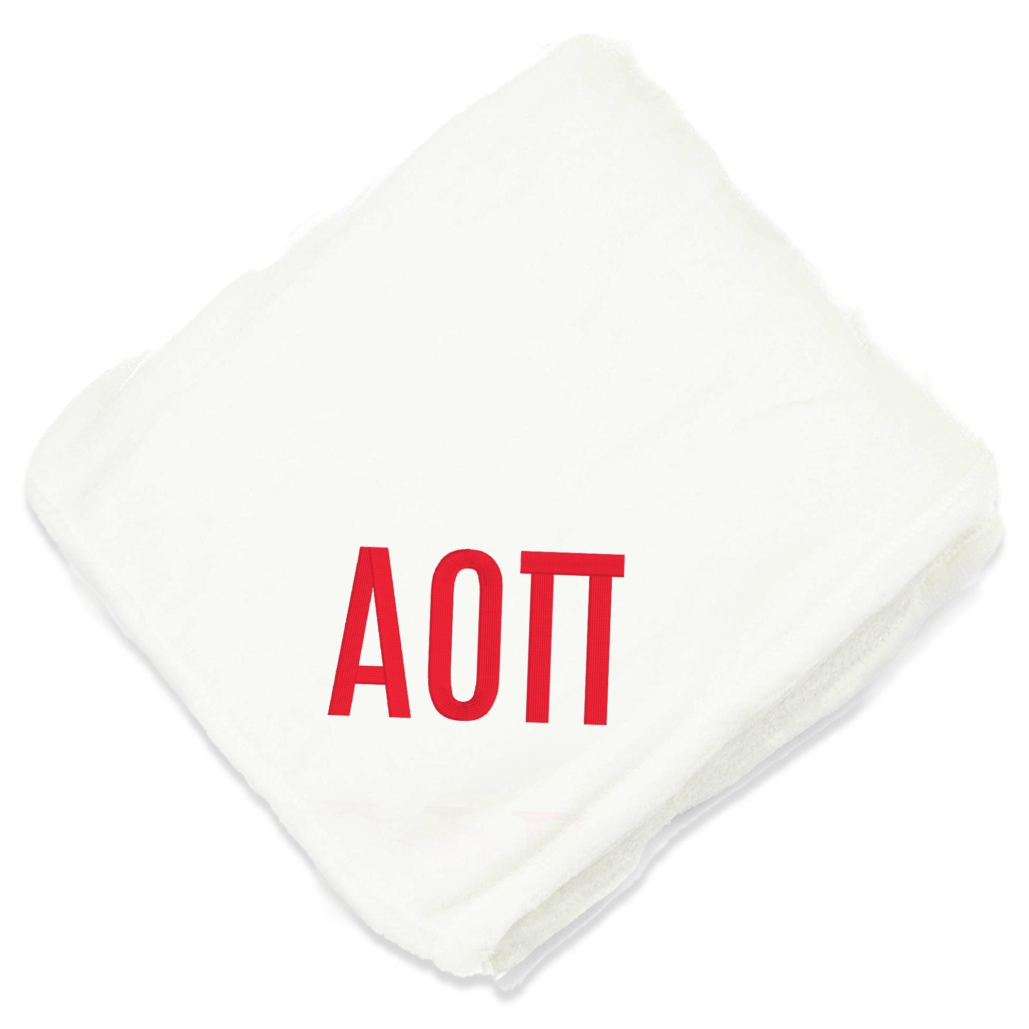 Alpha Omicron Pi Throw Blanket - Cream/Red - Go Greek Chic
