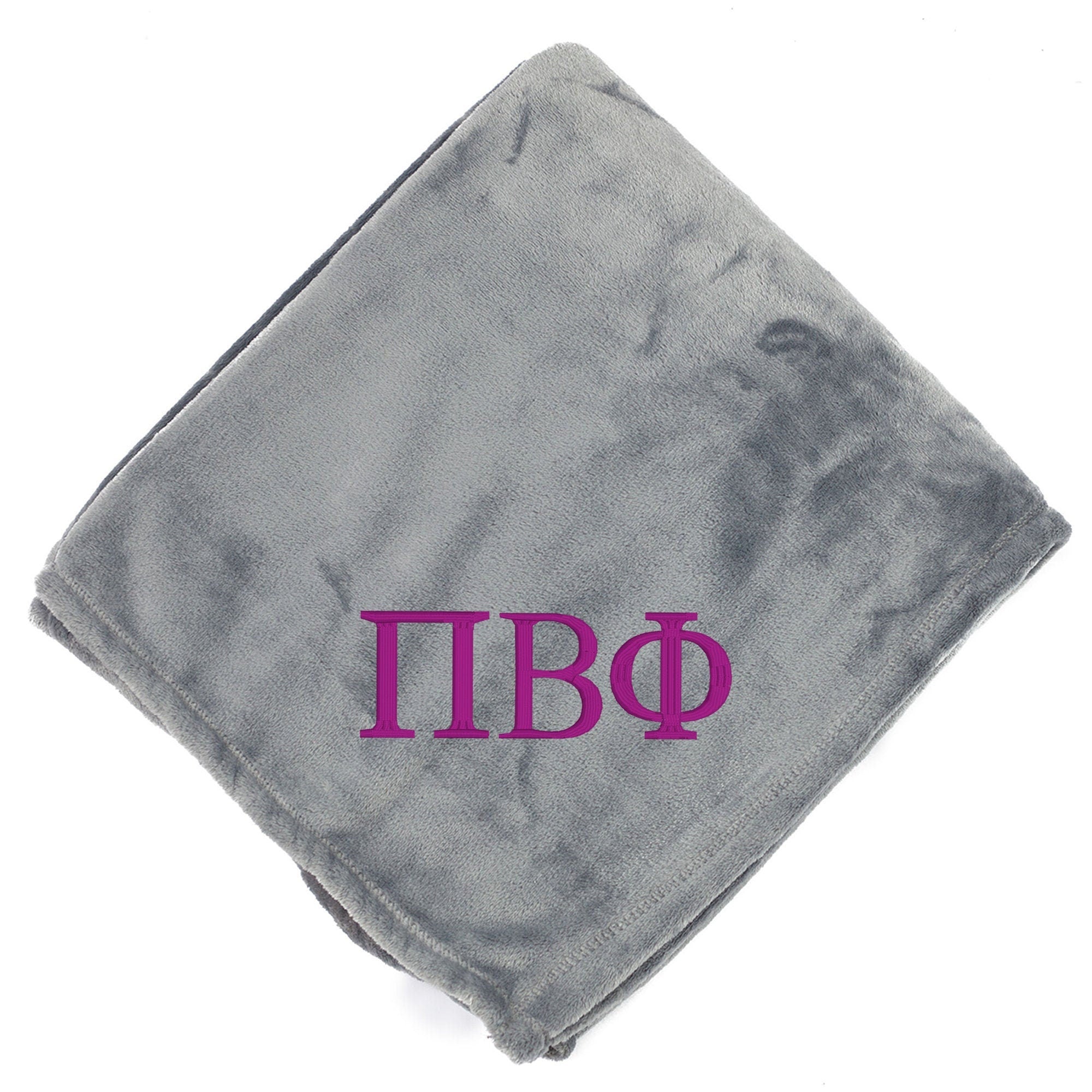 Pi Beta Phi Throw Blanket - Grey/Berry - Go Greek Chic