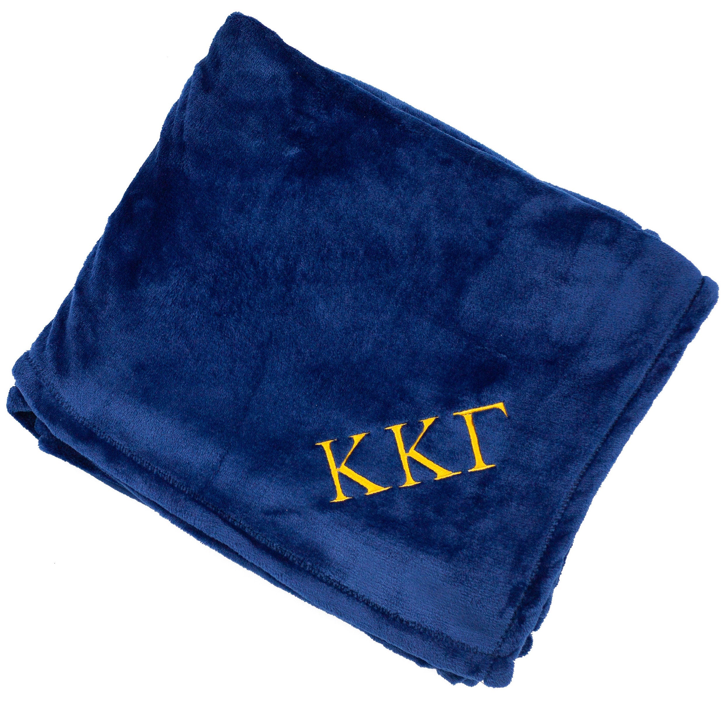 Kappa Kappa Gamma Plush Throw Blanket - Navy/Gold - Go Greek Chic