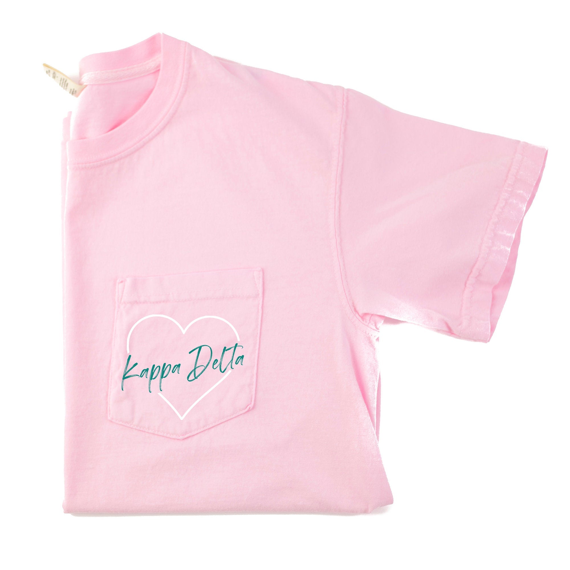 Kappa Delta Heart Pocket T-Shirt - Blossom - Go Greek Chic