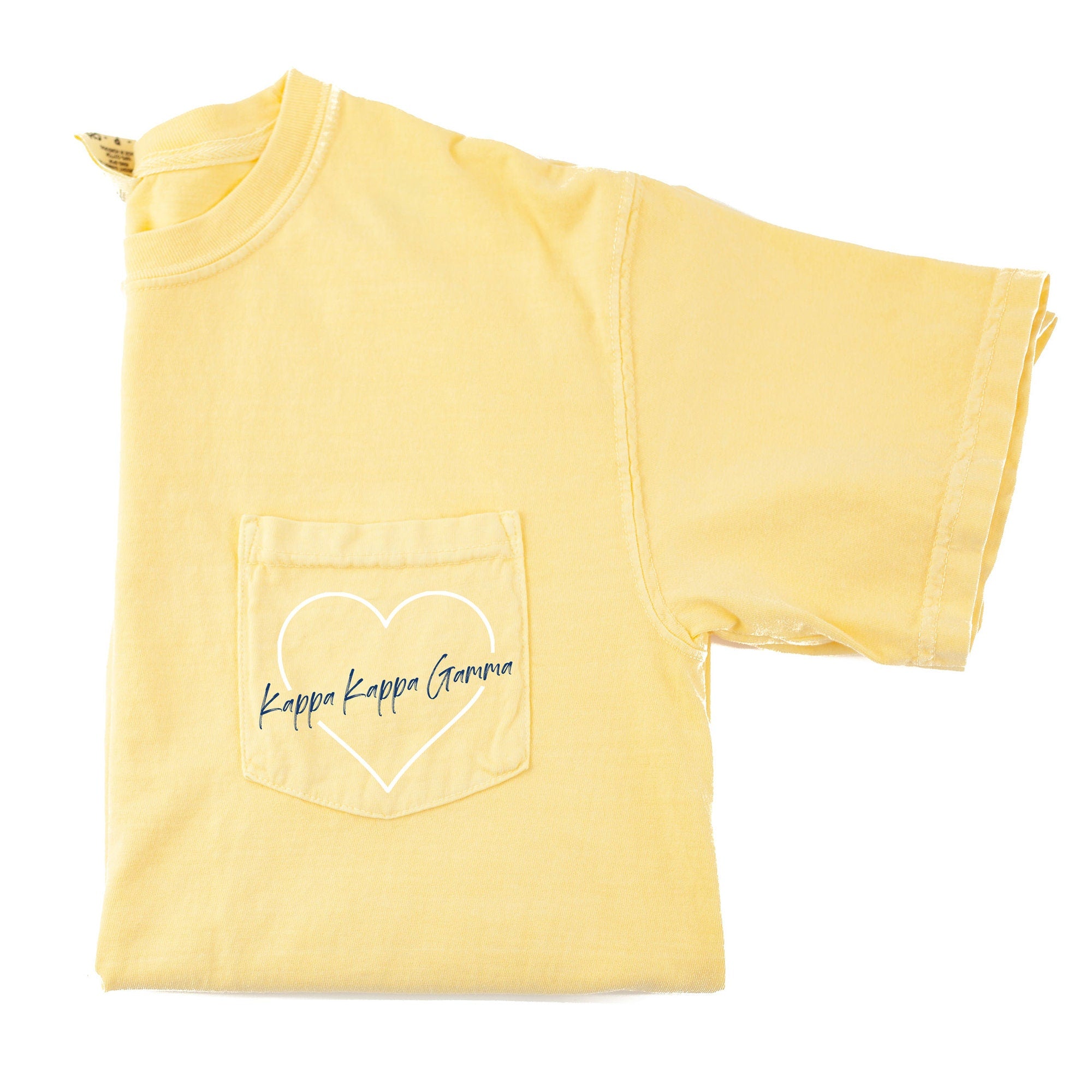 Kappa Kappa Gamma Heart Pocket T-Shirt - Butter - Go Greek Chic