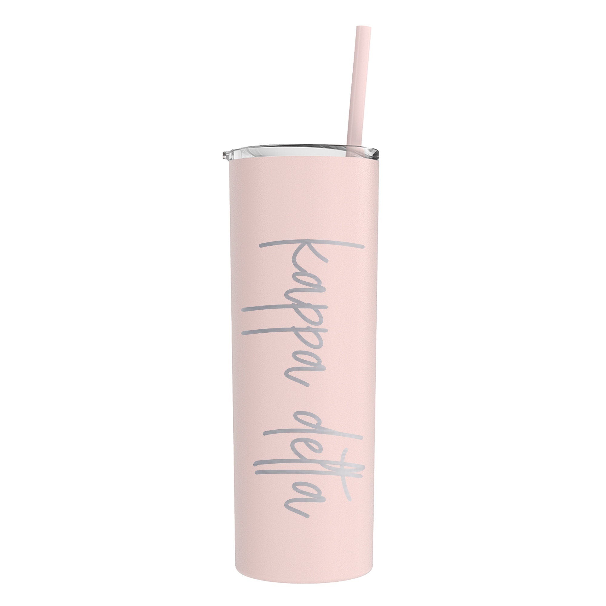 Kappa Delta Laser Engraved Skinny Tumbler with Straw - Go Greek Chic