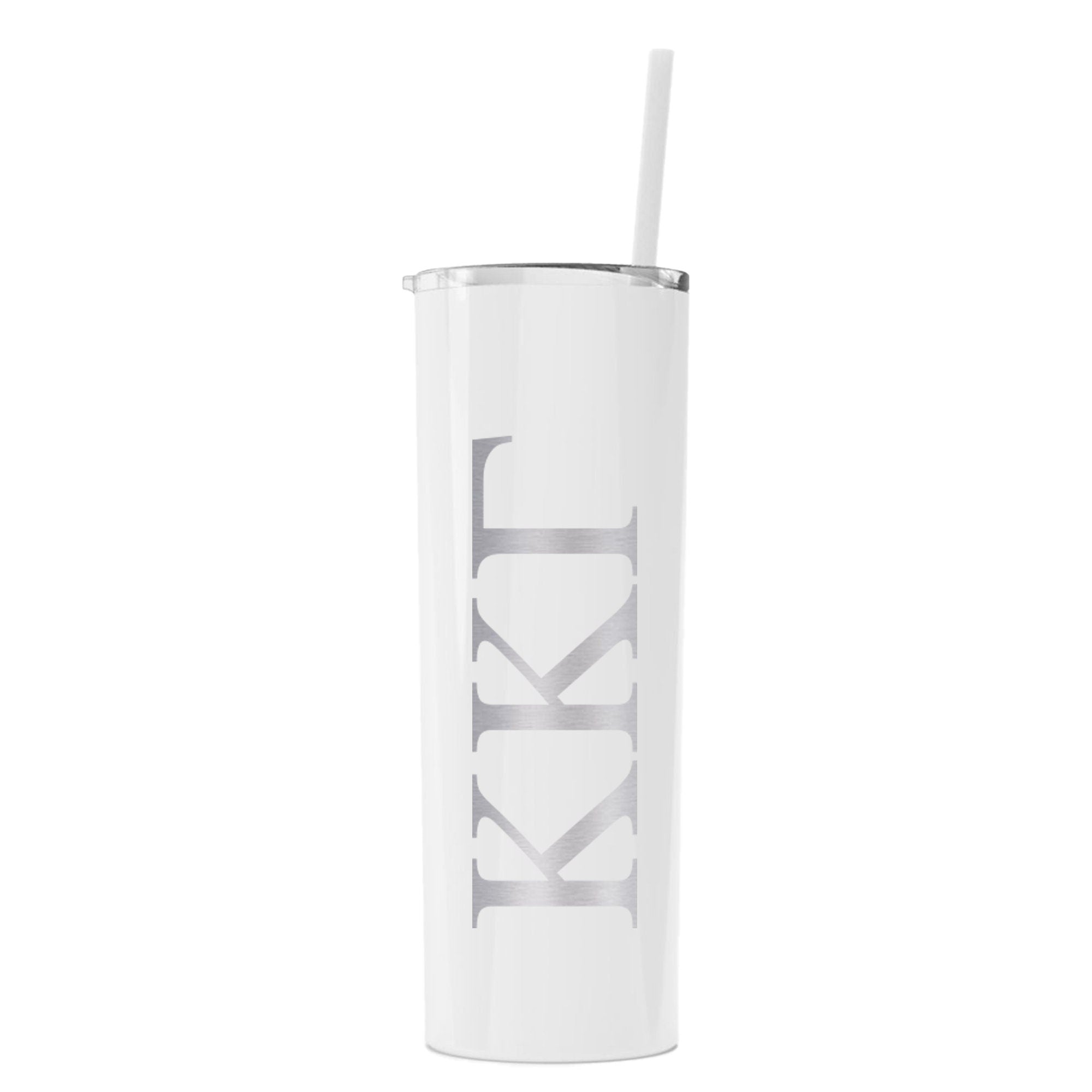 Kappa Kappa Gamma Greek Letter Skinny Tumbler with Straw - Go Greek Chic