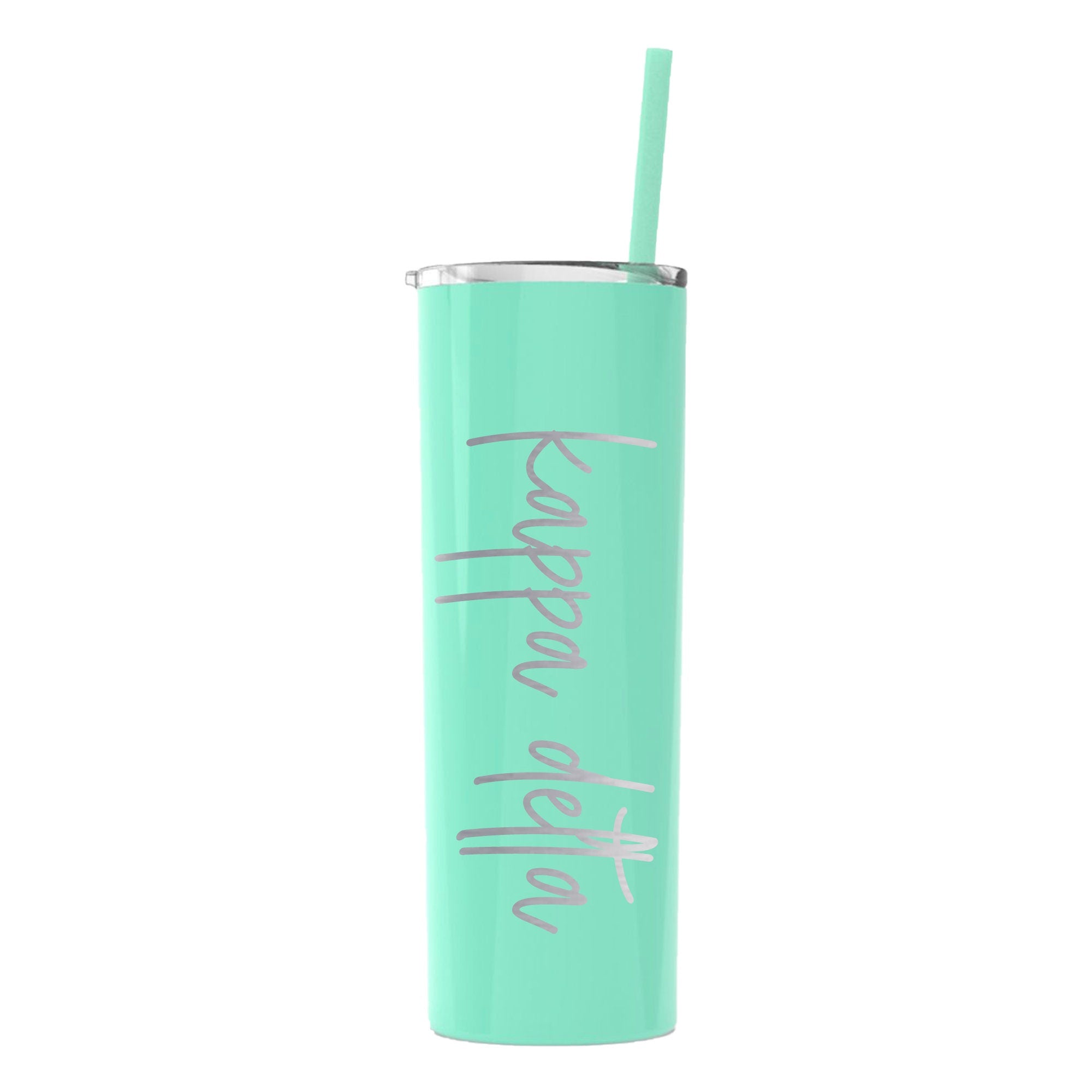 Kappa Delta Laser Engraved Skinny Tumbler with Straw - Go Greek Chic