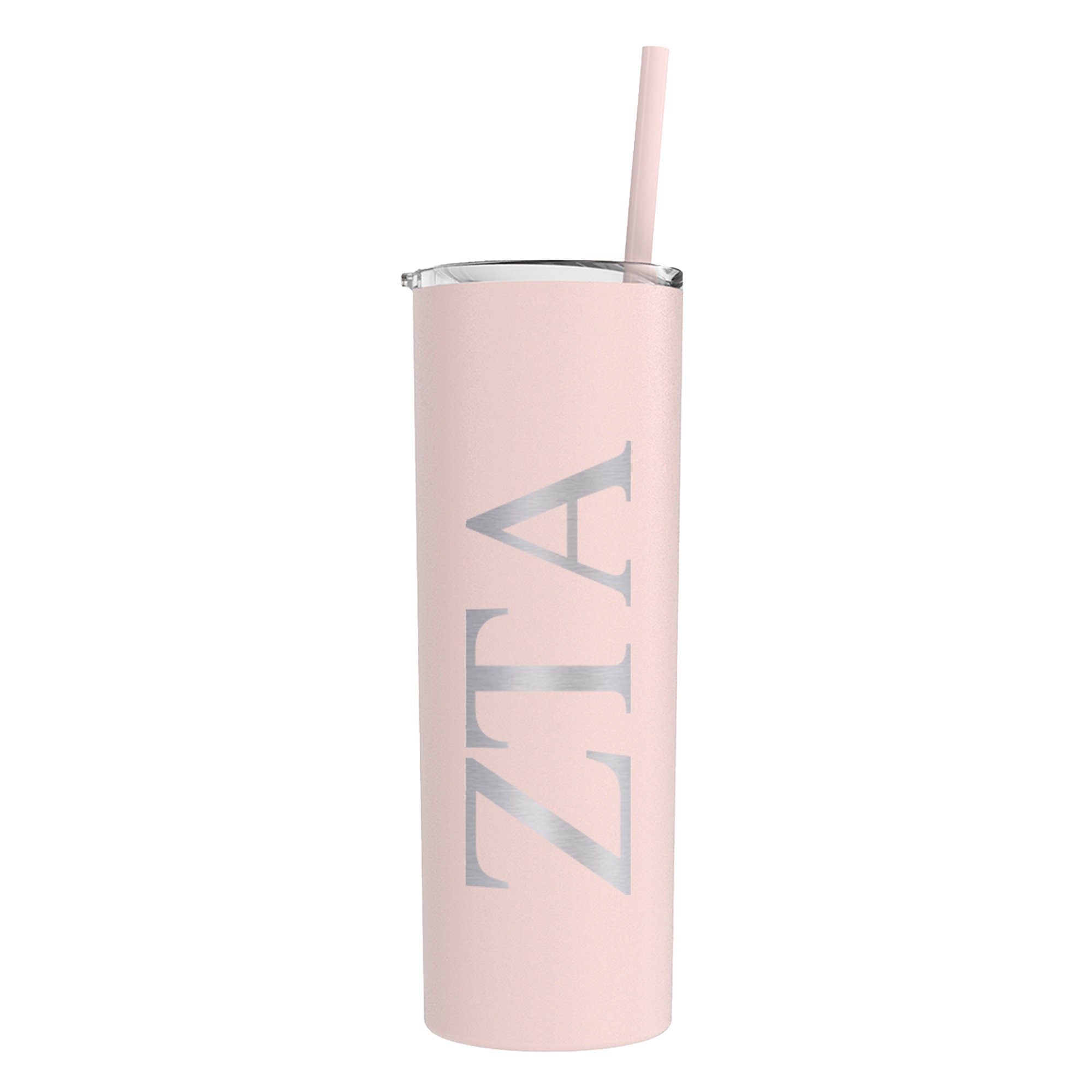 Zeta Tau Alpha Greek Letter Skinny Tumbler with Straw - Go Greek Chic