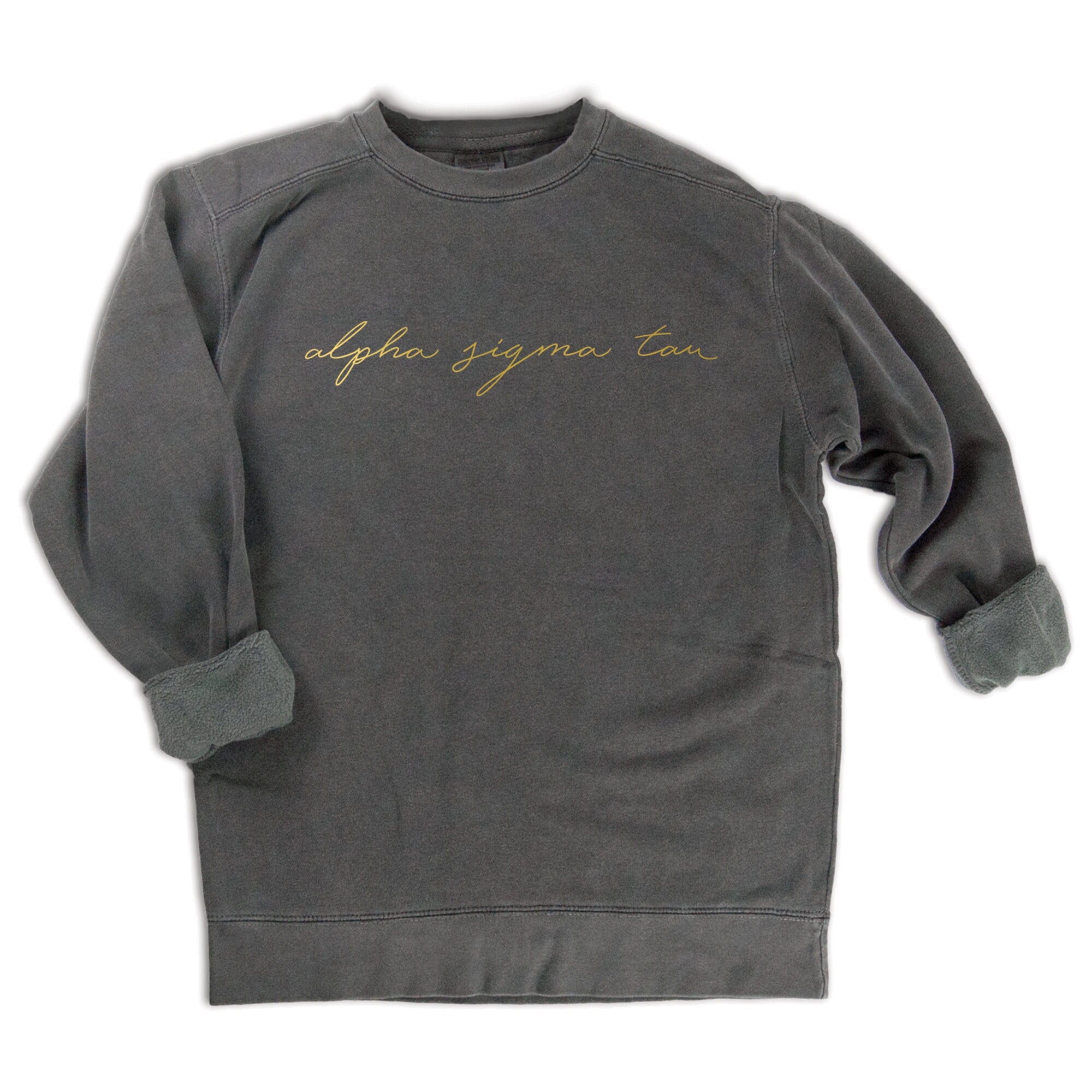 Alpha Sigma Tau Gold Script Sweatshirt - Go Greek Chic