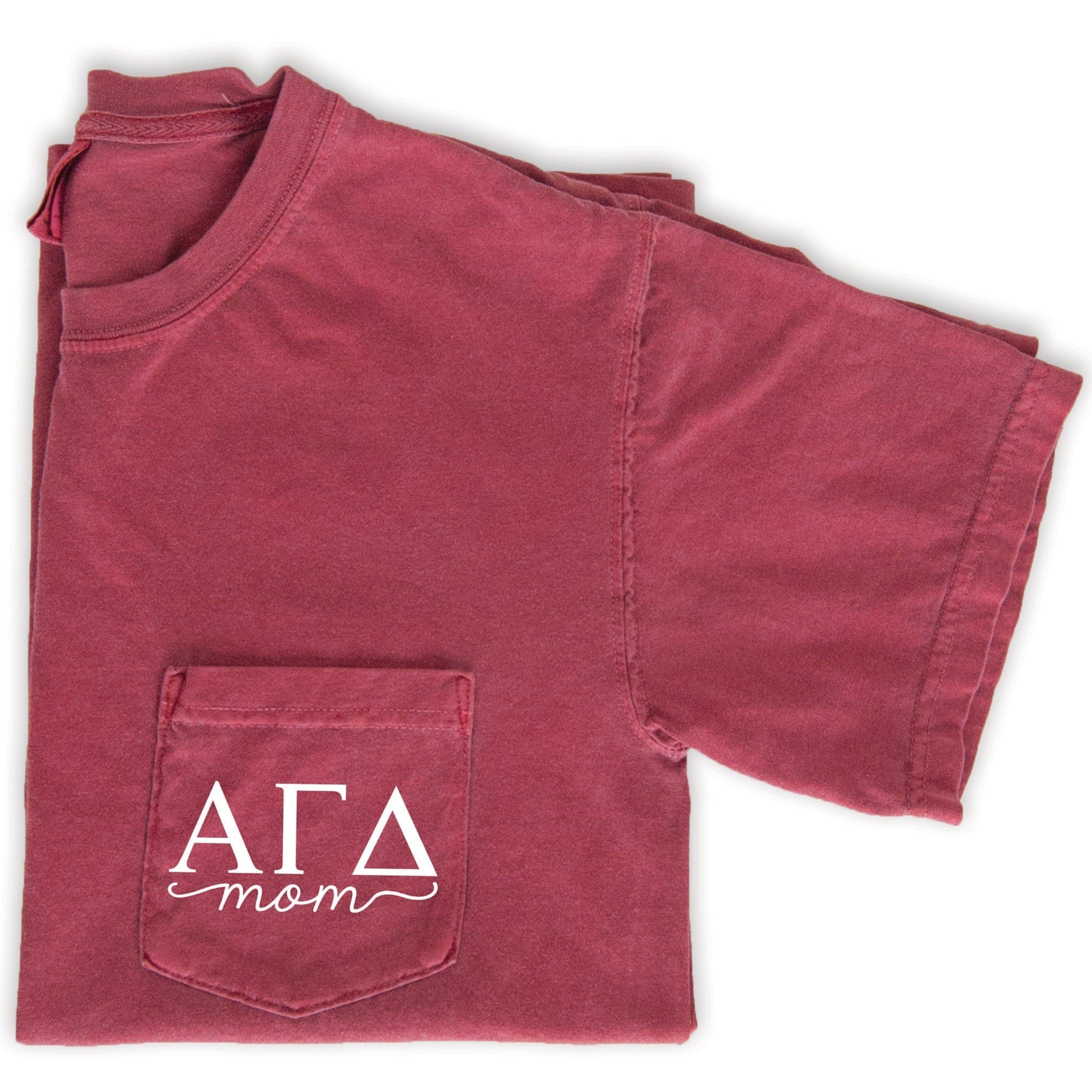 Alpha Gamma Delta Mom T-Shirt - Crimson - Go Greek Chic