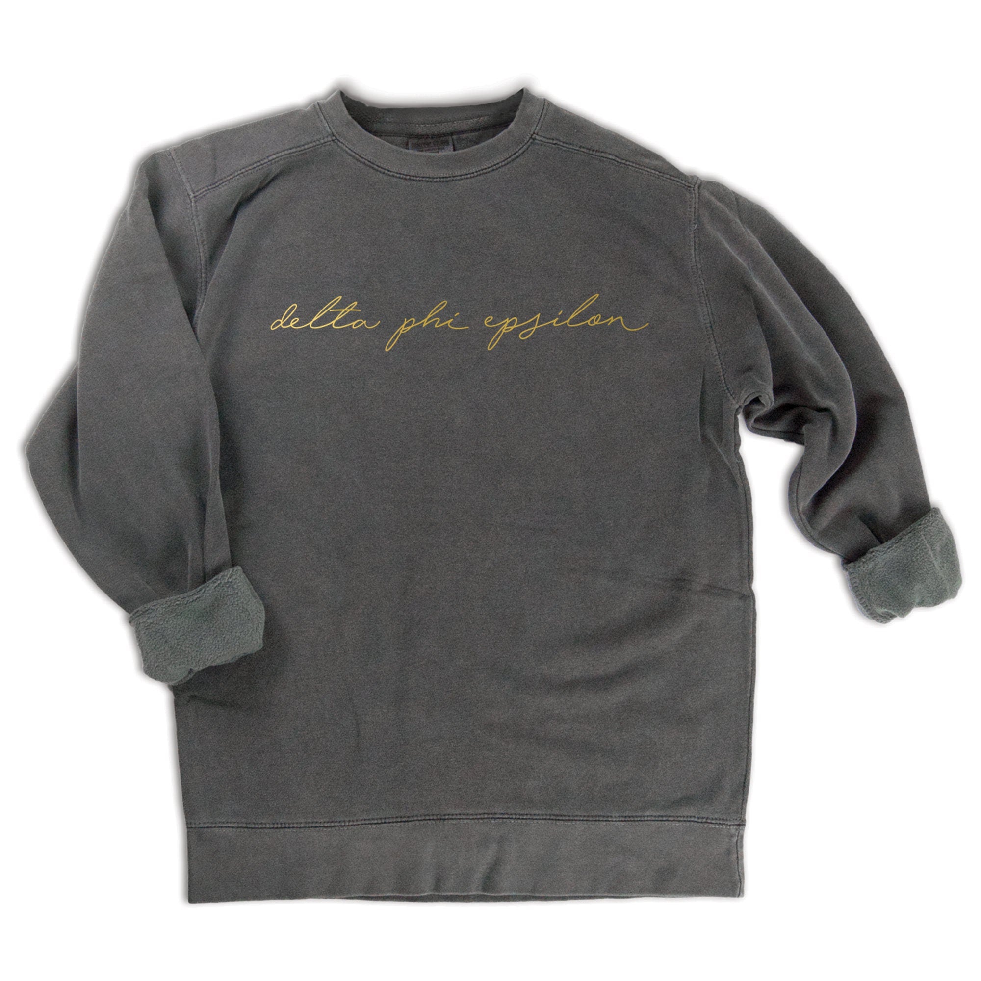 Delta Phi Epsilon Gold Script Sweatshirt - Go Greek Chic