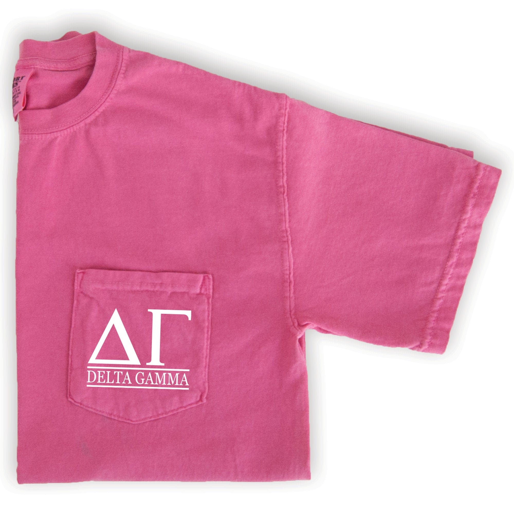 Delta Gamma Block Letters Pocket Tee – Go Greek Chic