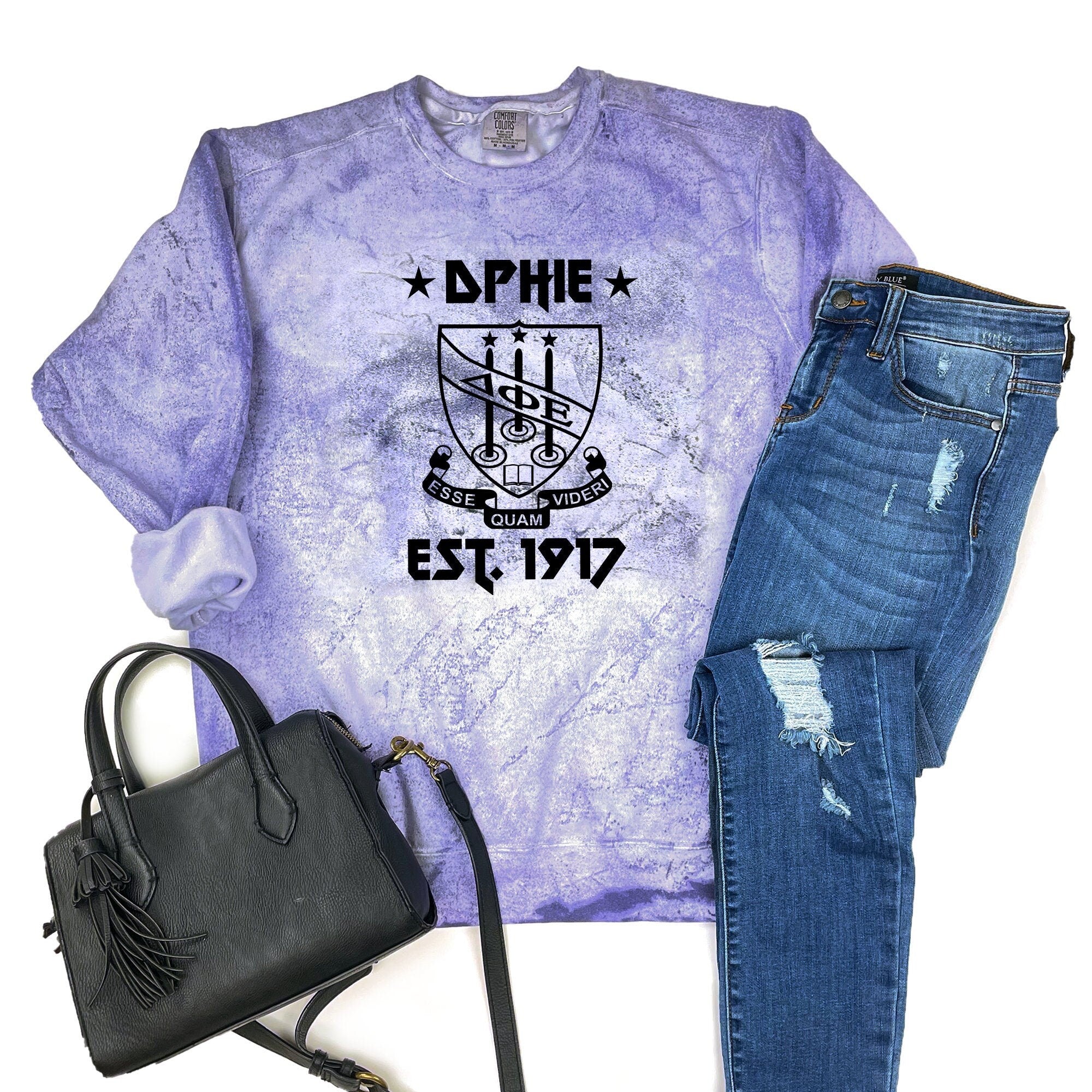 Delta Phi Epsilon Vintage Band Sweatshirt - Go Greek Chic