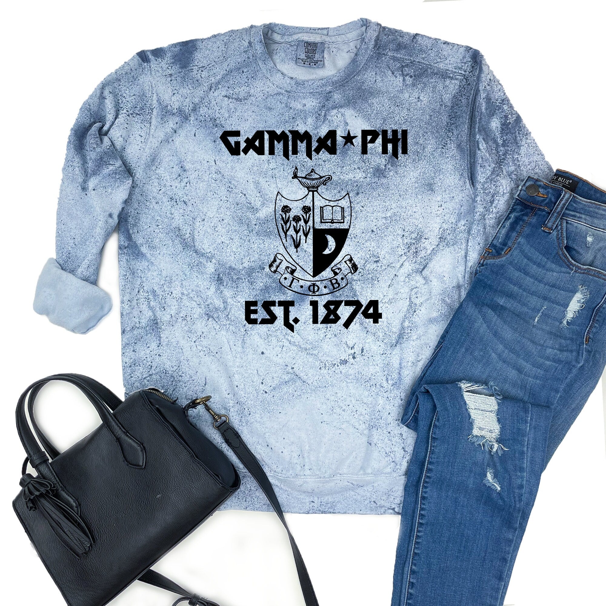 Gamma Phi Beta Vintage Band Sweatshirt - Go Greek Chic