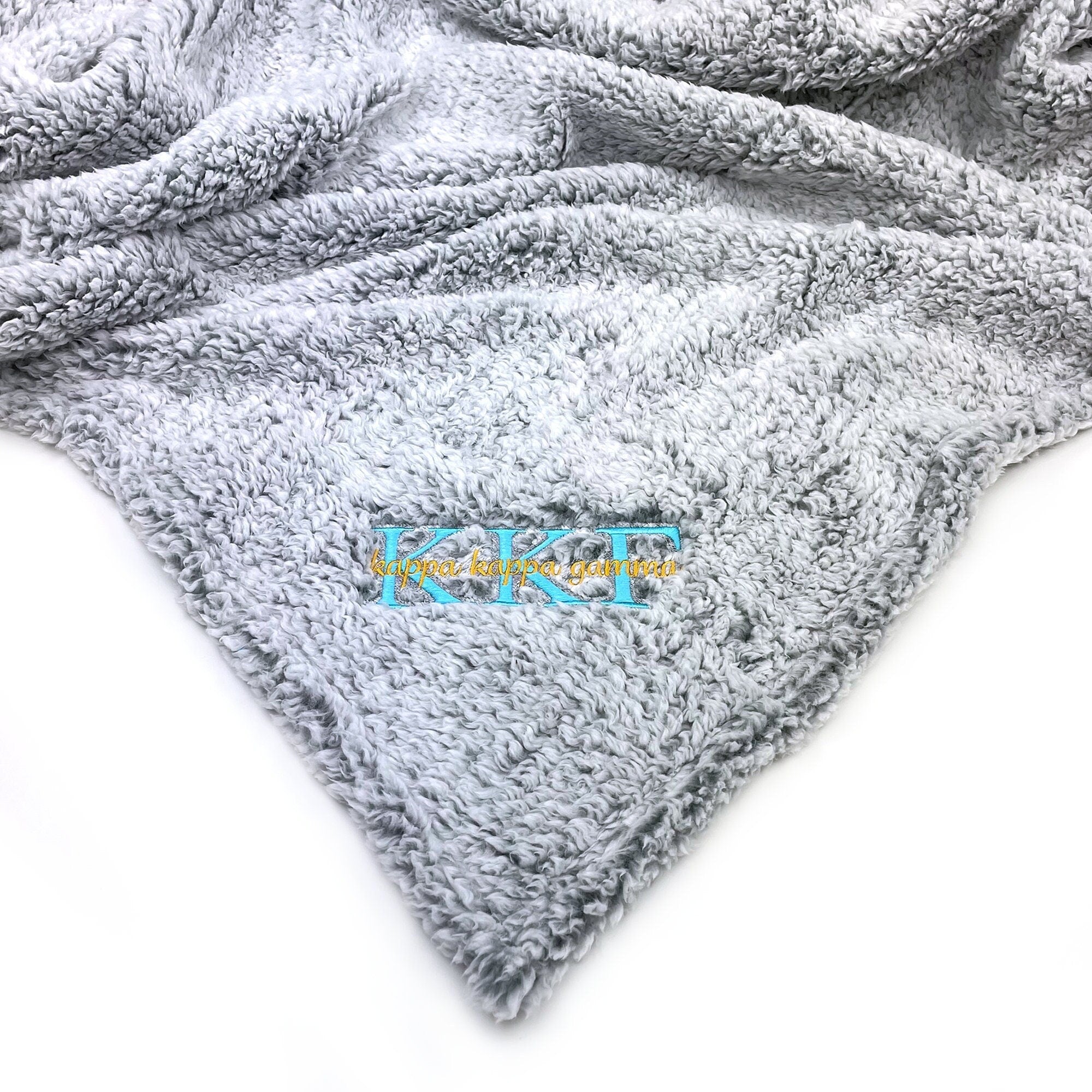Kappa Kappa Gamma Fuzzy Sherpa Blanket - Go Greek Chic