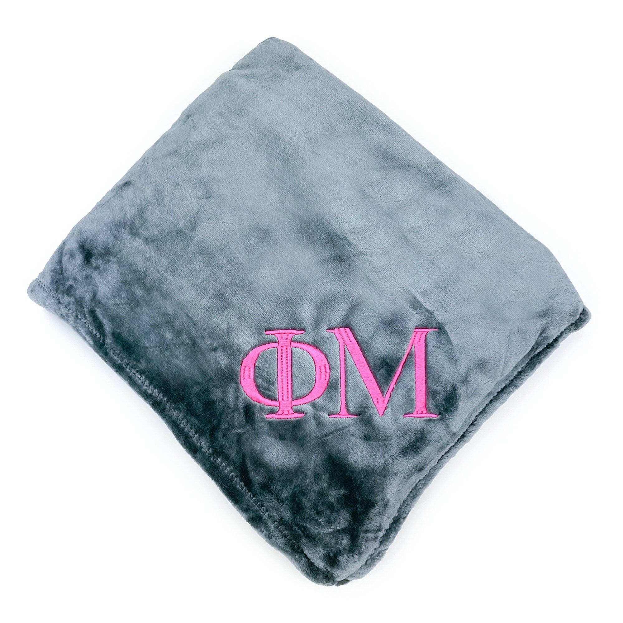 Phi Mu Throw Blanket - Grey/Pink - Go Greek Chic