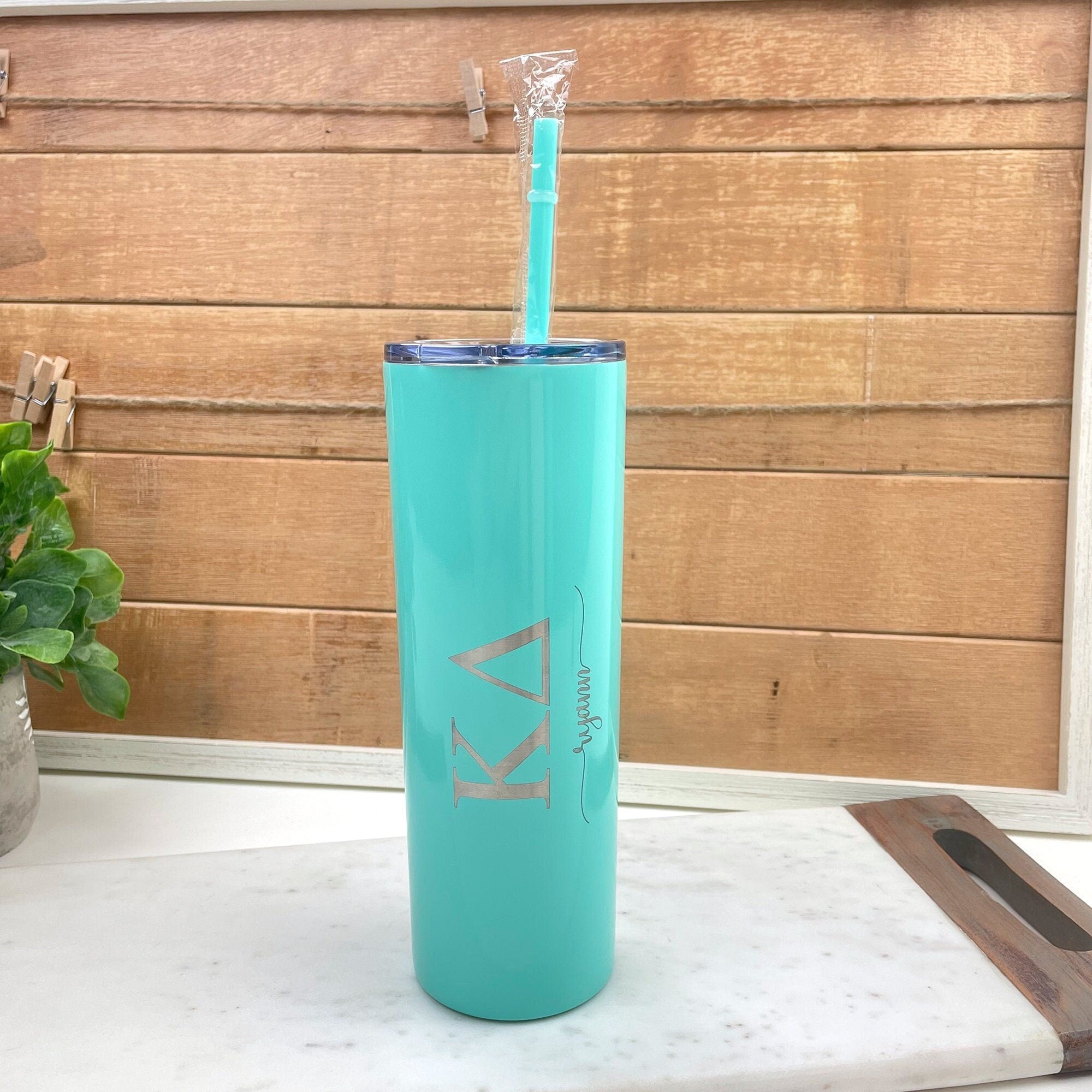 Kappa Delta - Personalized Skinny Tumbler with Straw