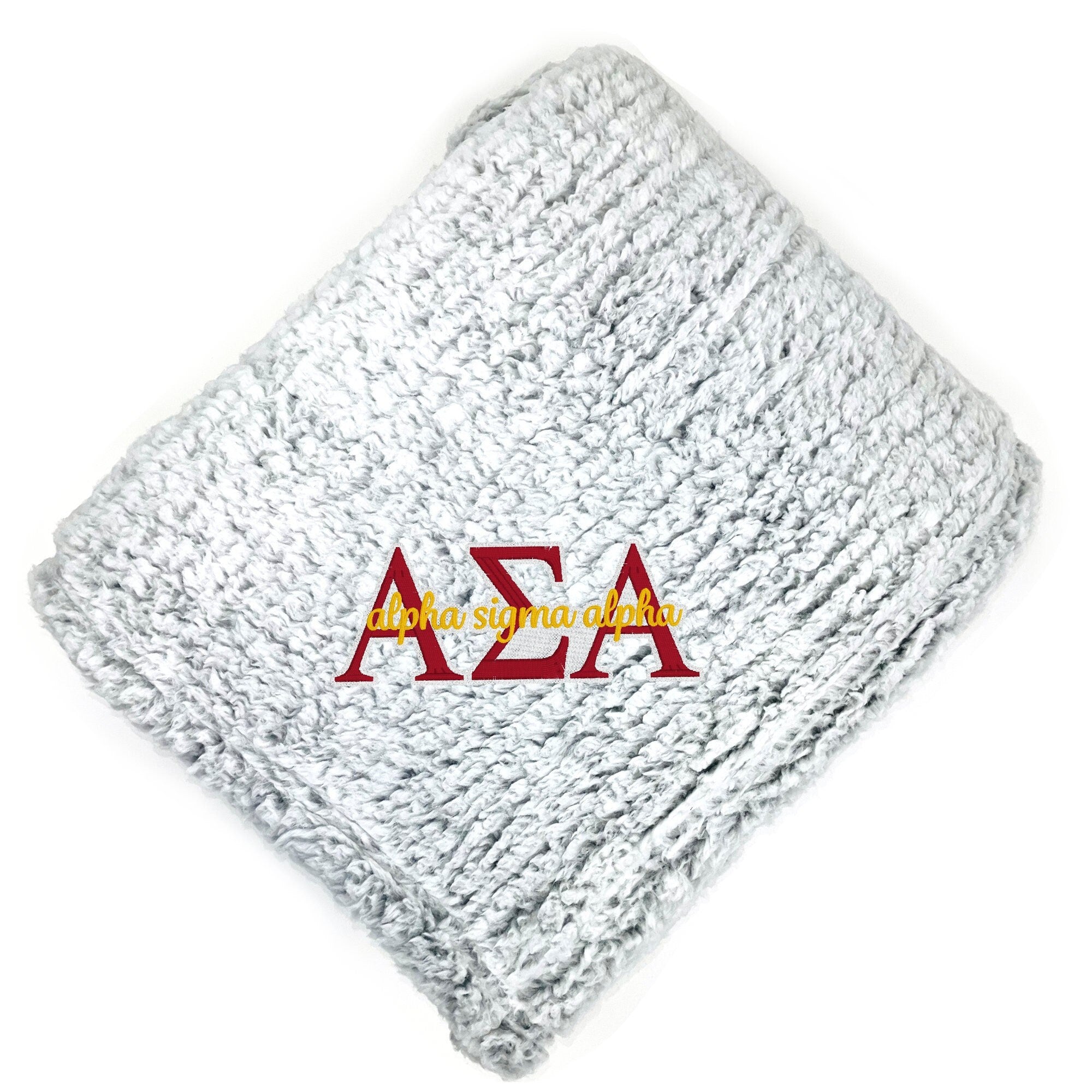 Alpha Sigma Alpha Sorority Fuzzy Sherpa Blanket, Big Little Gift, Bid Day, Dorm Room Decor