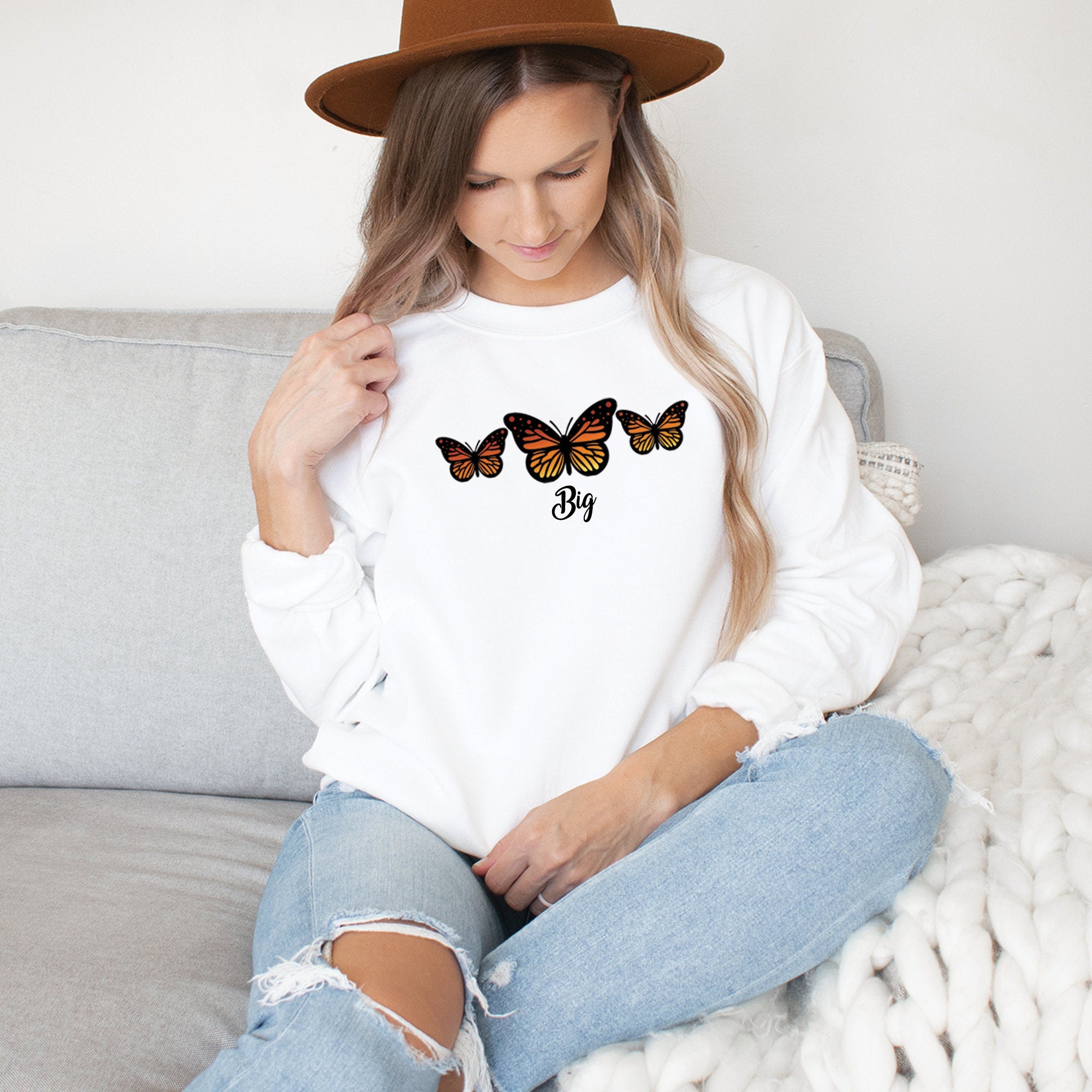 Big Little Butterfly Sweatshirt, Sorority Big Little, Matching Sweater, Big Little Reveal, Sorority Gift