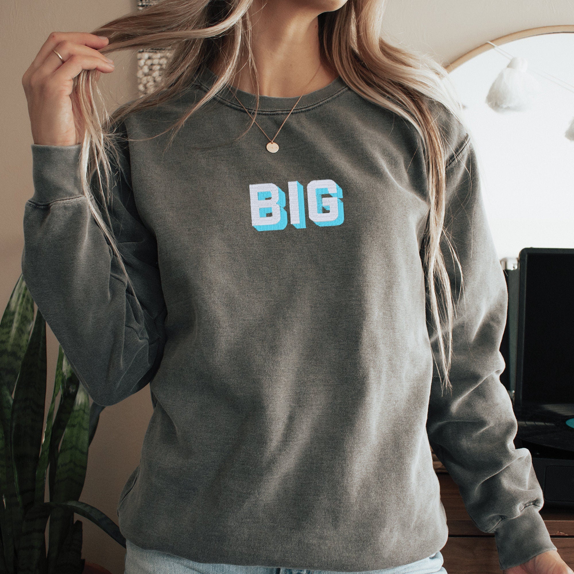 Embroidered Block Big Little Sweatshirt - Go Greek Chic