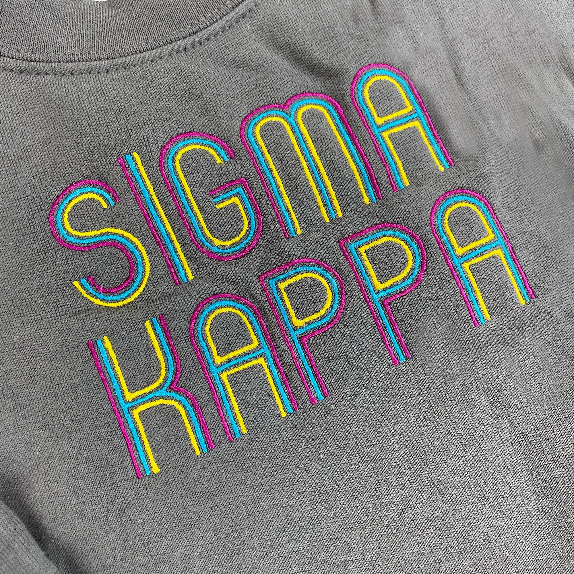 Sigma Kappa Retro Embroidered  Sweatshirt - Go Greek Chic