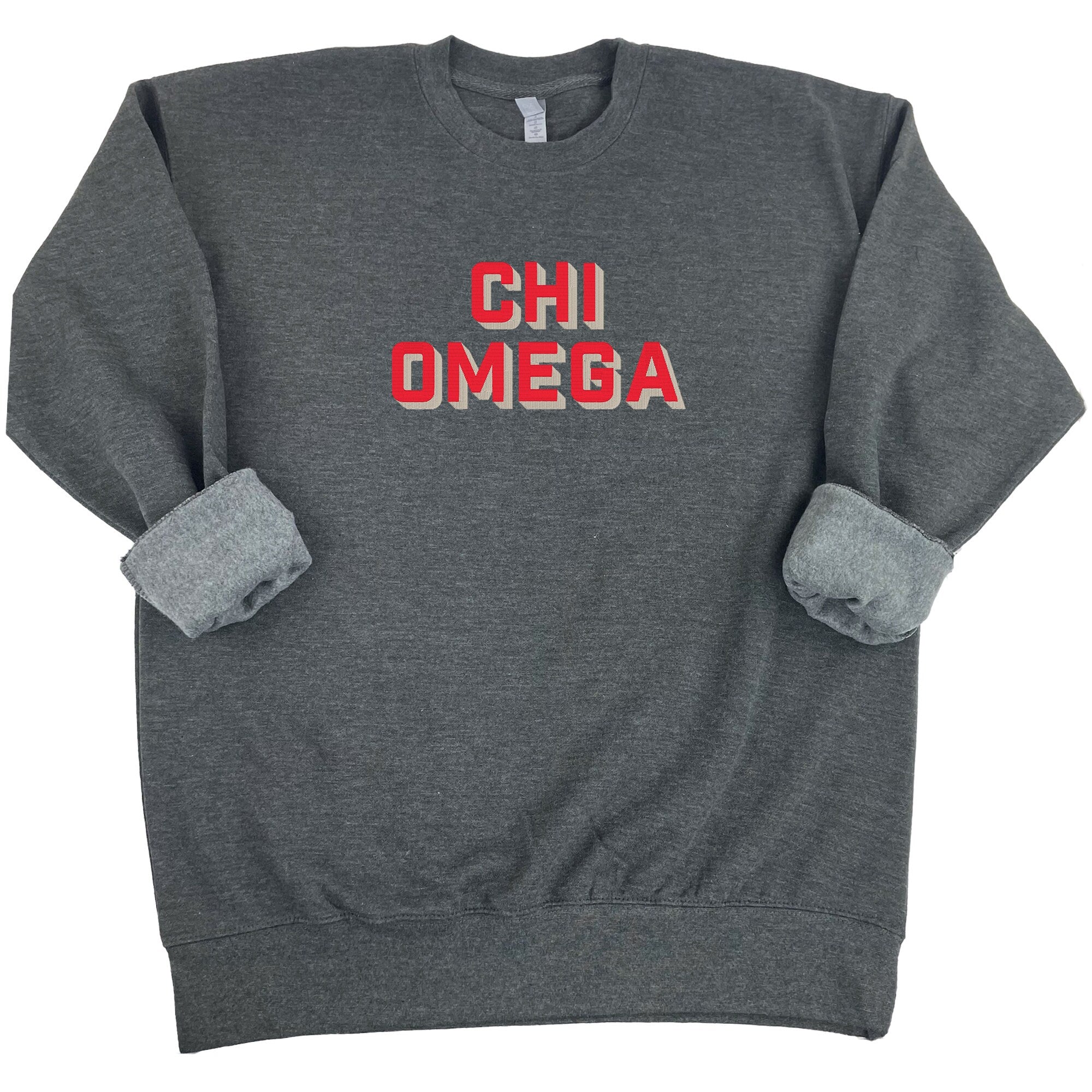 Chi Omega 3D Block Embroidered Sweatshirt - Go Greek Chic