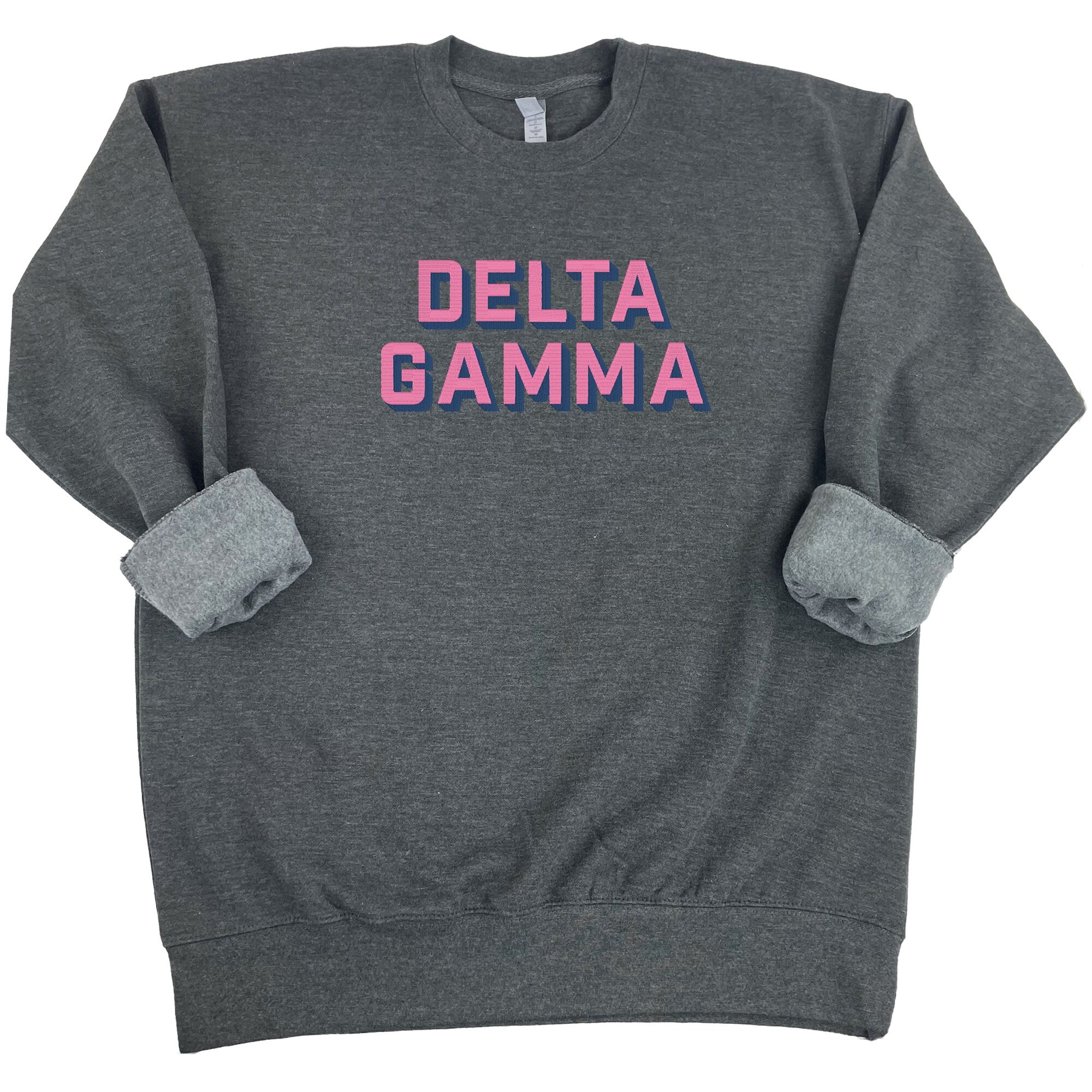 Delta Gamma 3D Block Embroidered Sweatshirt - Go Greek Chic
