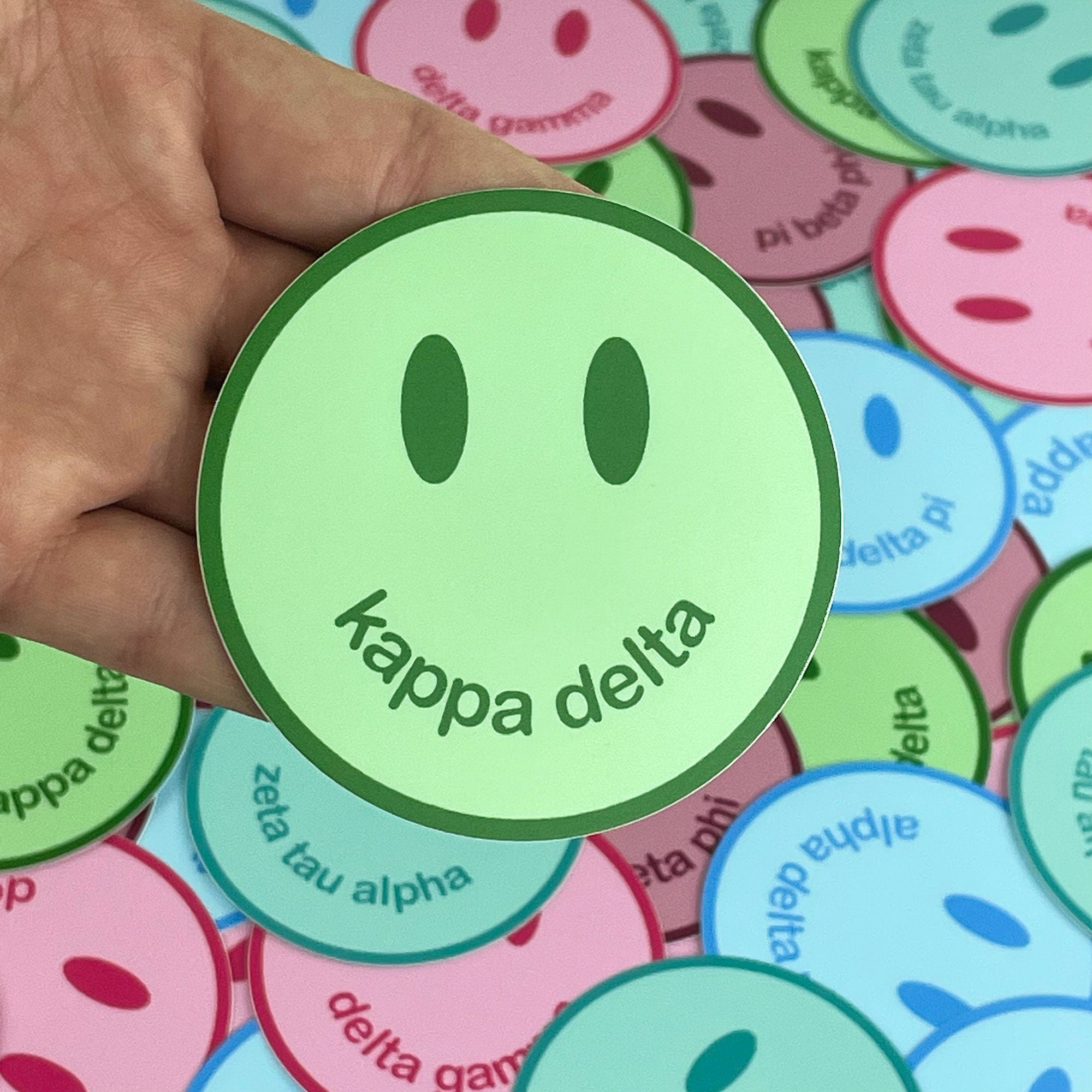 Kappa Delta Smiley Face Sticker - Go Greek Chic
