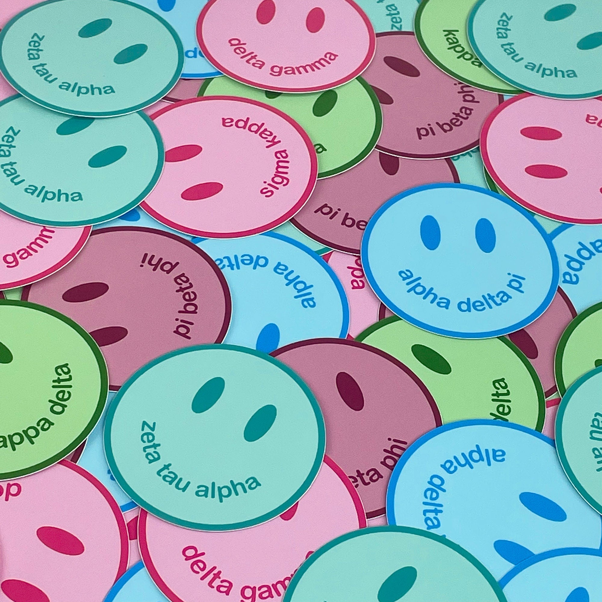 Alpha Delta Pi Smiley Face Sticker - Go Greek Chic