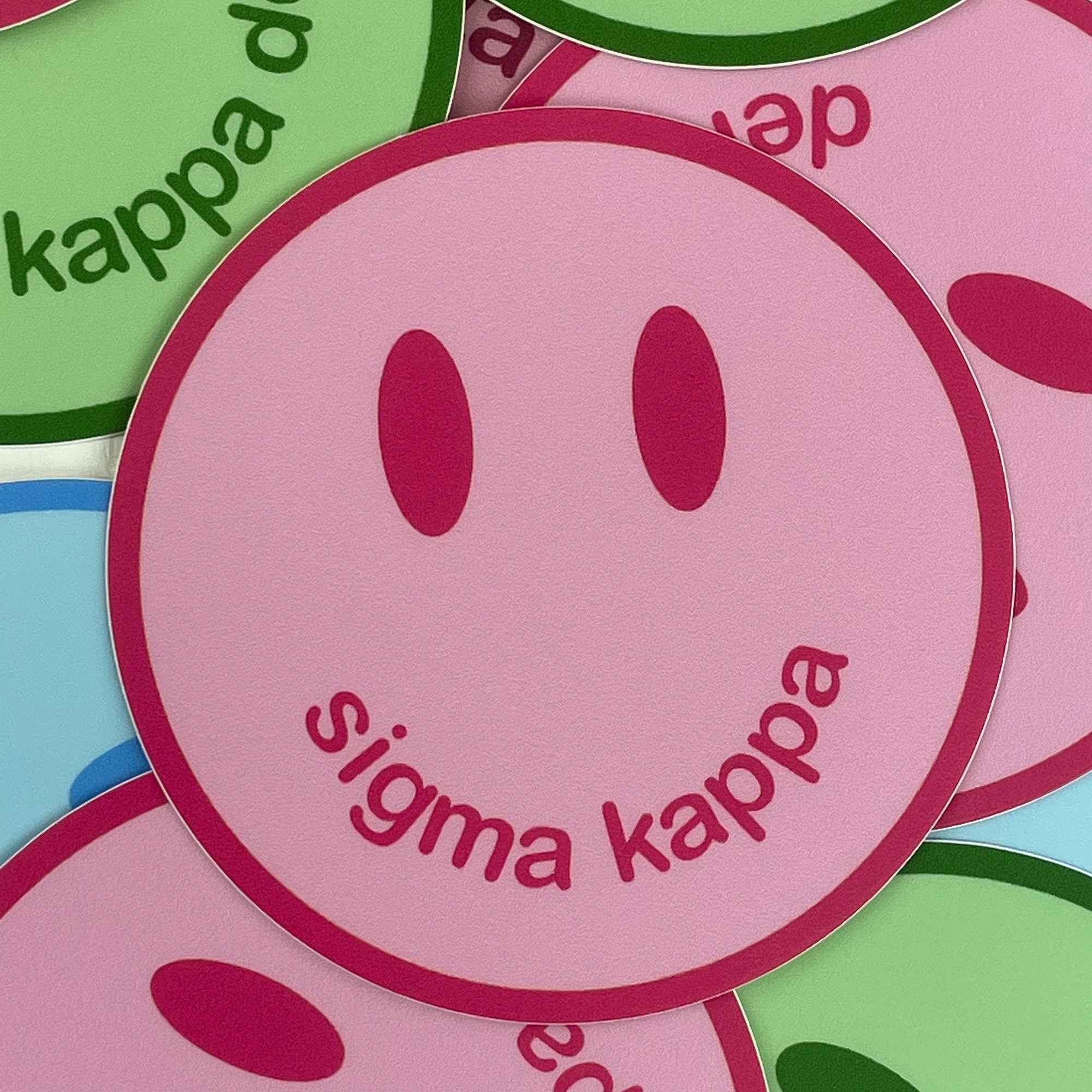 Sigma Kappa Smiley Face Sticker - Go Greek Chic