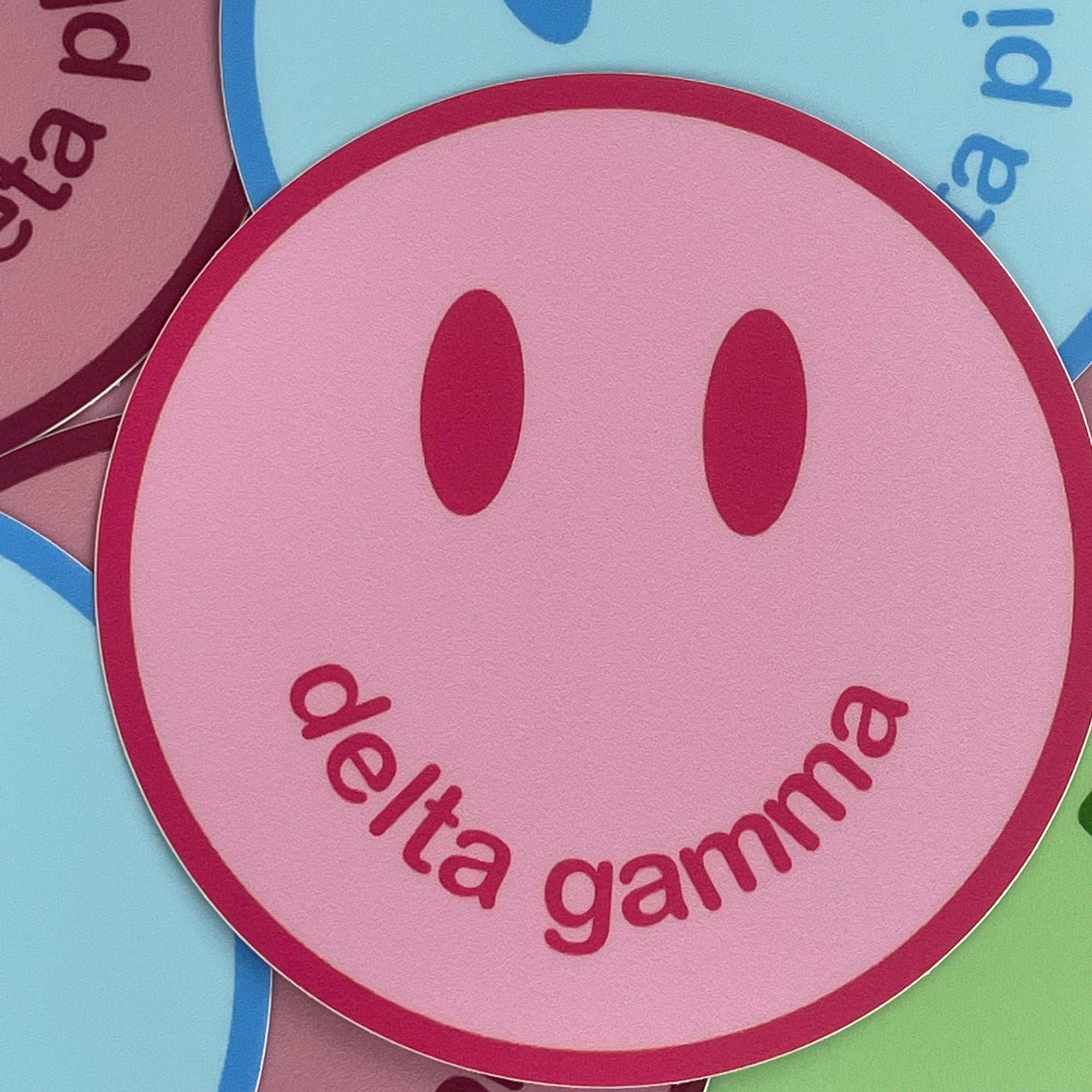 Delta Gamma Smiley Face Sticker - Go Greek Chic