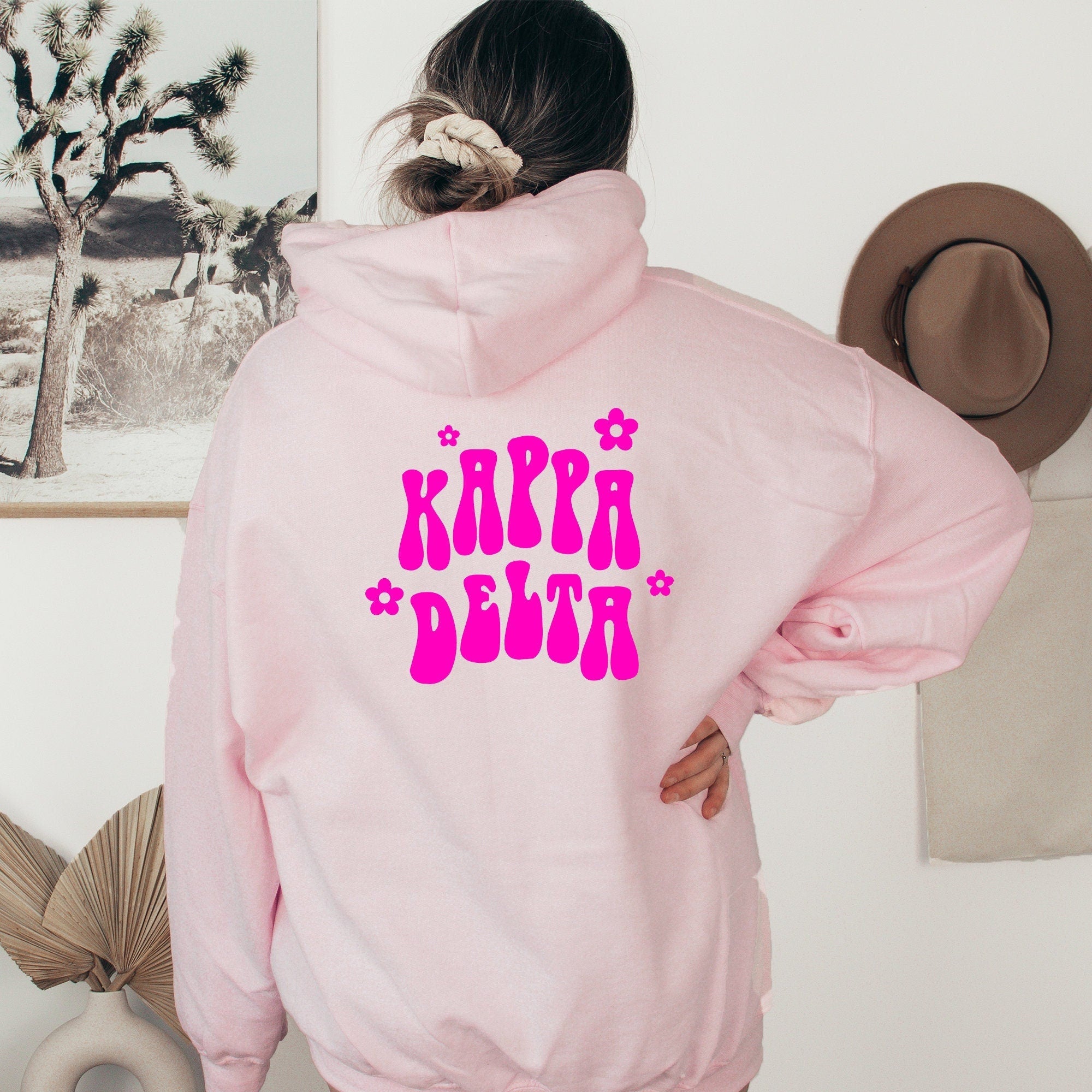 Kappa Delta Retro Floral Pink Hoodie - Go Greek Chic