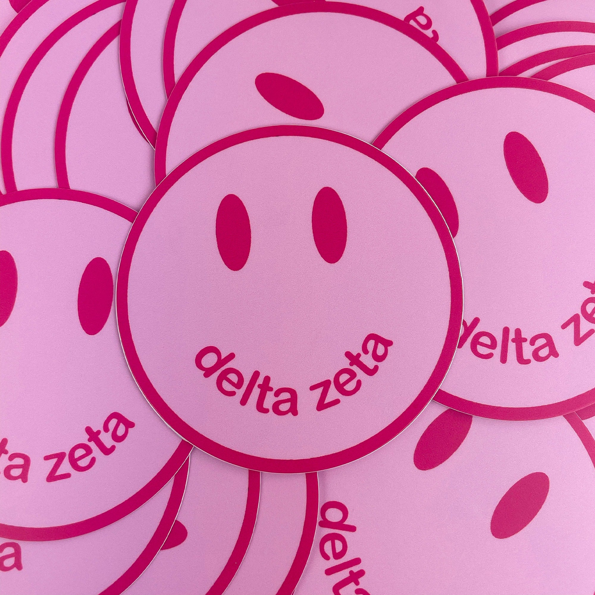 Delta Zeta Smiley Face Sticker - Go Greek Chic