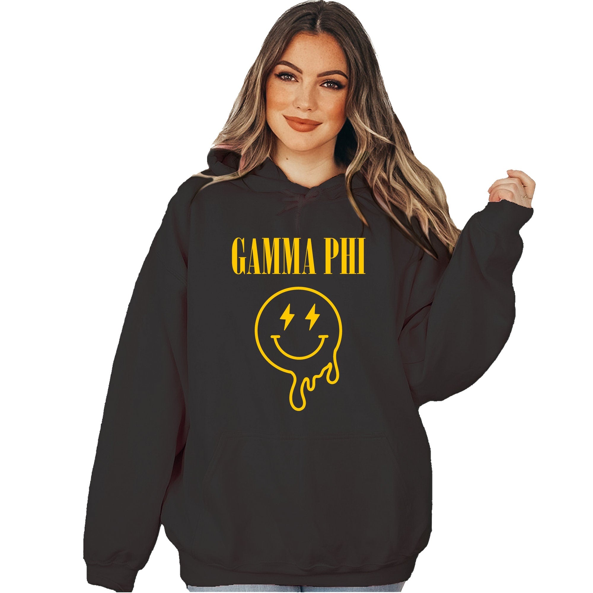 Gamma Phi Beta Dripping Smiley Face Sweatsuit - Go Greek Chic