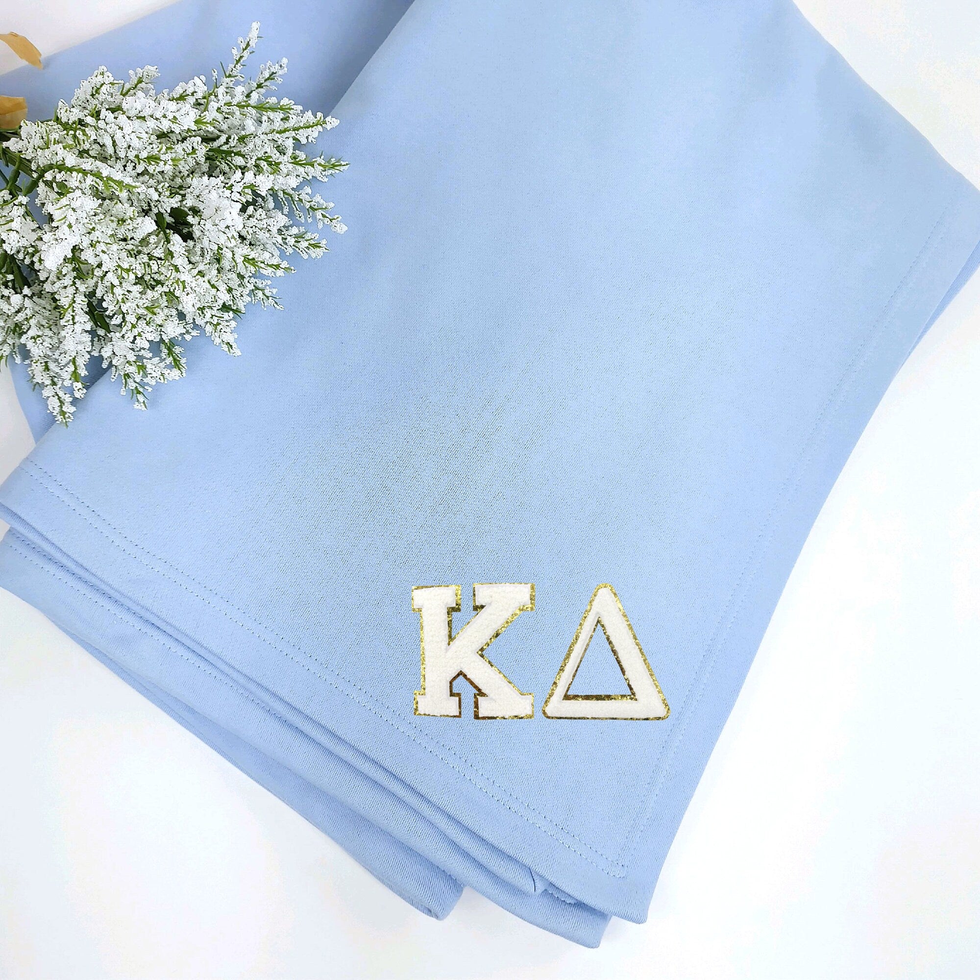 Kappa Delta Patch Blanket, Sorority Chenille Patch, Warm and Soft, Perfect Sorority Gift